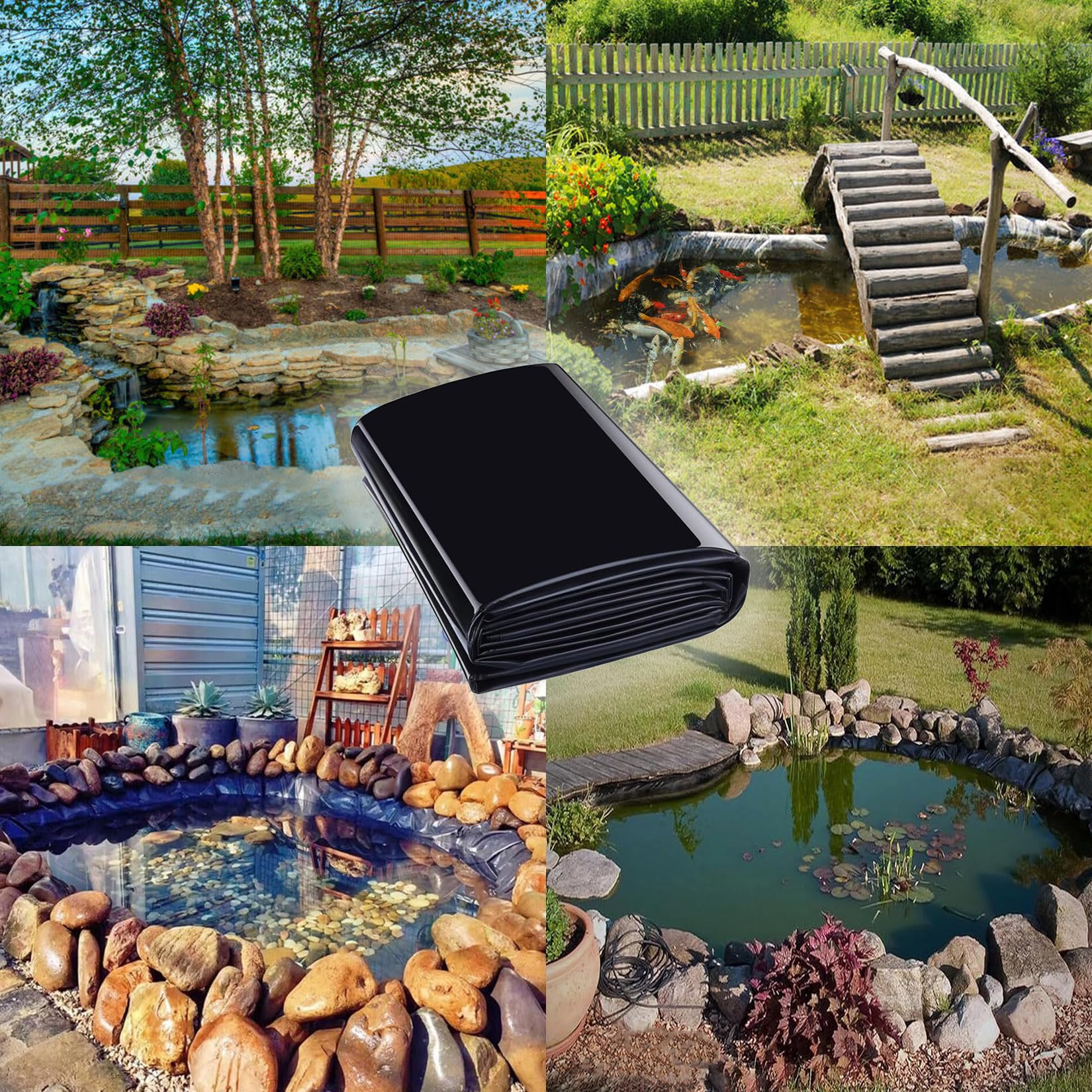 Telone resistente per piscine e giardini, rivestimento in PVC, 9 x 12,5 m, impermeabile, per fontane, torrenti e cascate, copertura esterna