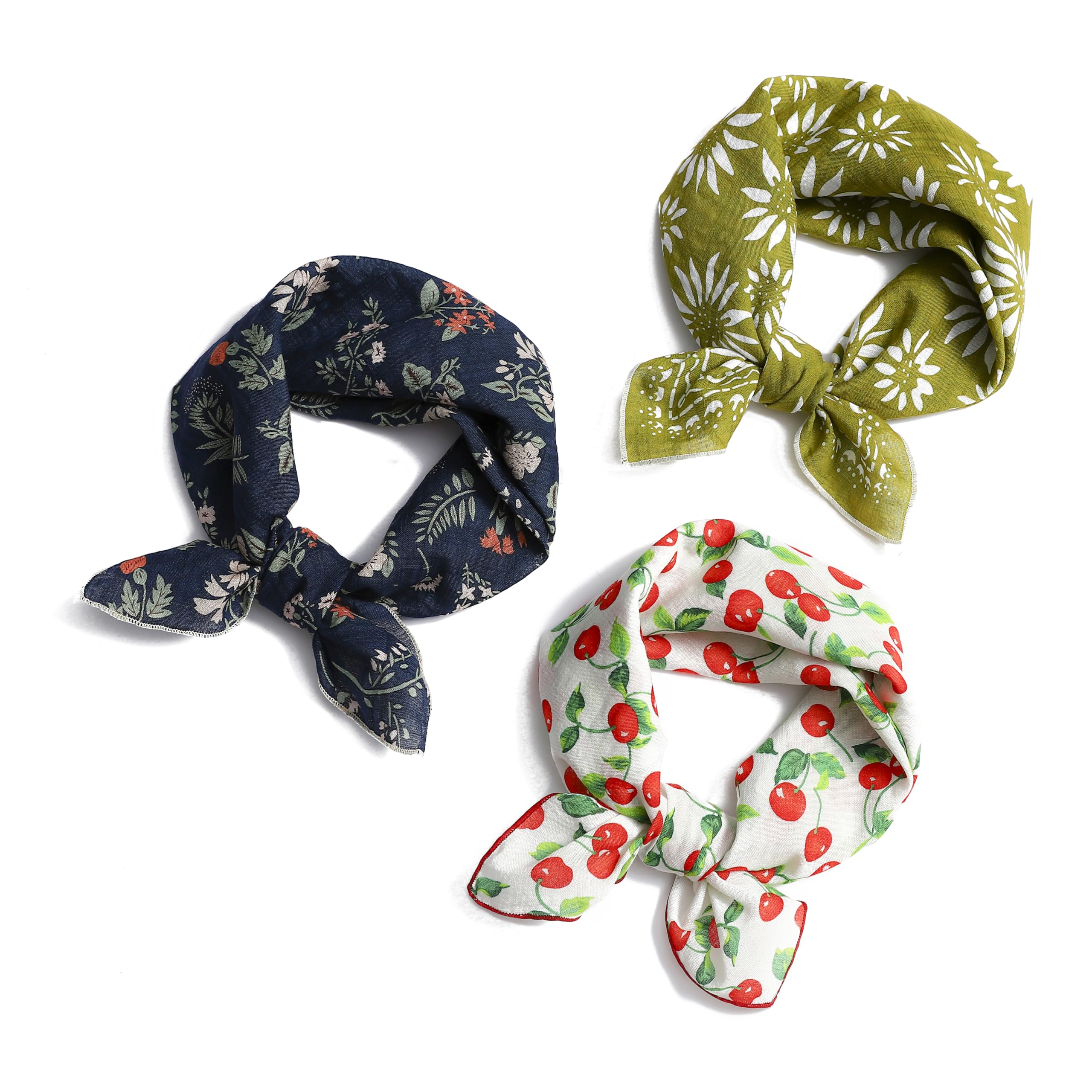 Multicolored 22''x22'' Cotton Bandana for Women and Men Multi-purpose Headband Hair Scarf Protective Coverage-image-38