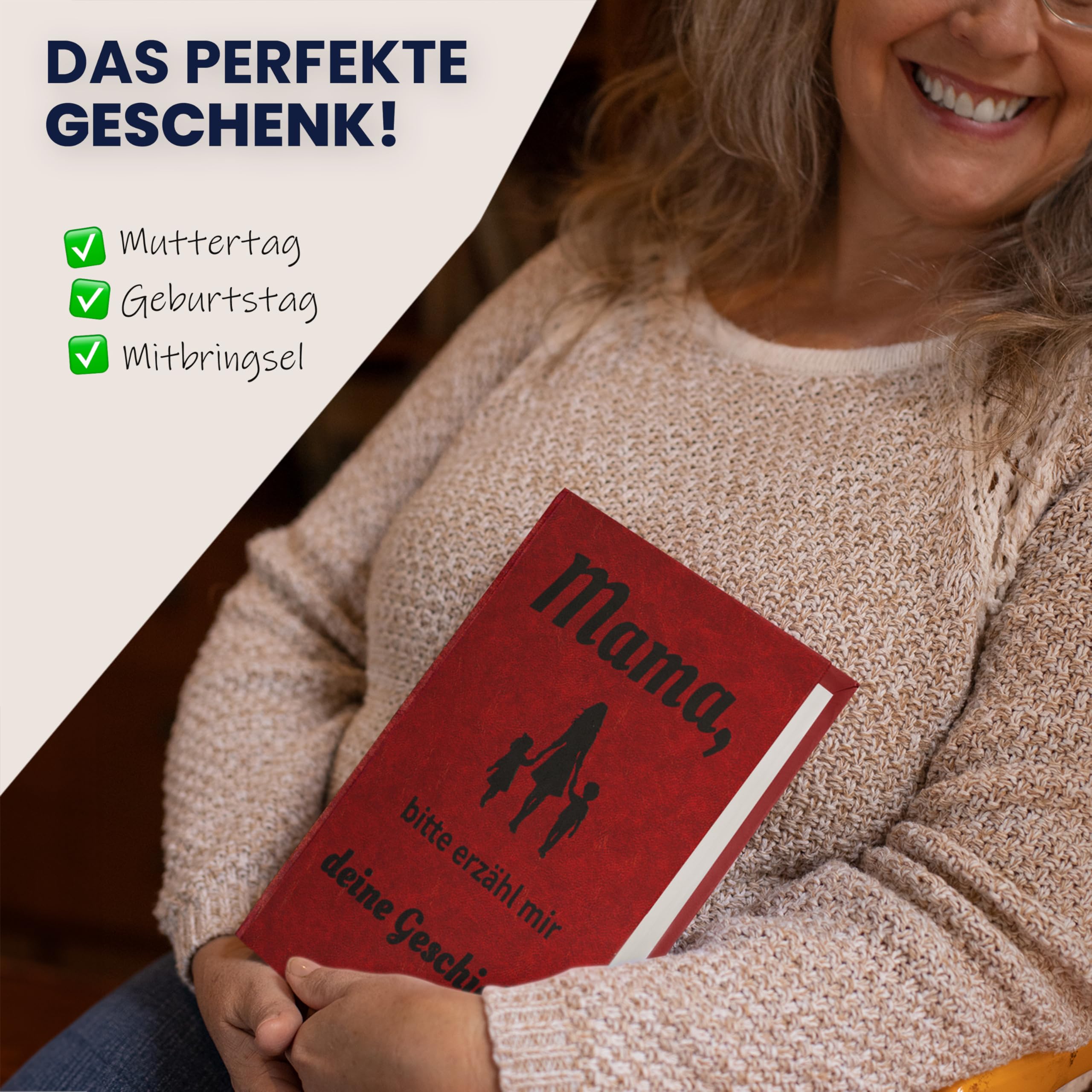 Mama, bitte erzähl mir deine Geschichte - Persönliches Erinnerungsbuch zum Ausfüllen | Mit Stammbaum & 250+ Fragen | Geschenk zum Geburtstag, Muttertag, Weihnachten | Hochwertig & edel