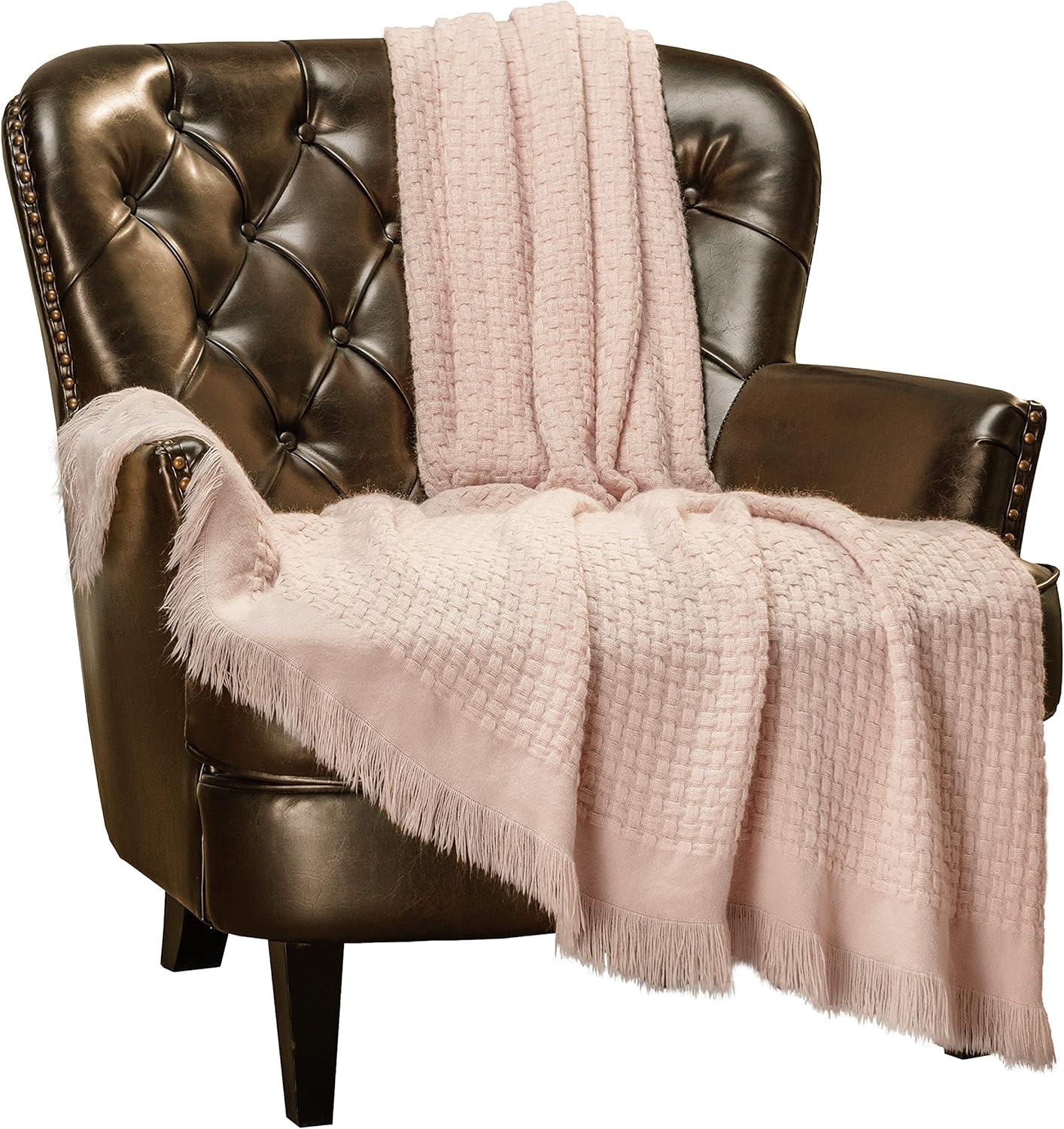 Chanasya Premium Textured Waffle Acrylic Throw Blanket with Tassels - Lightweight and Super Soft Modern Woven Blanket for Couch, Home, Living Room, and Bedroom Décor(50x65 Inches) Blanket