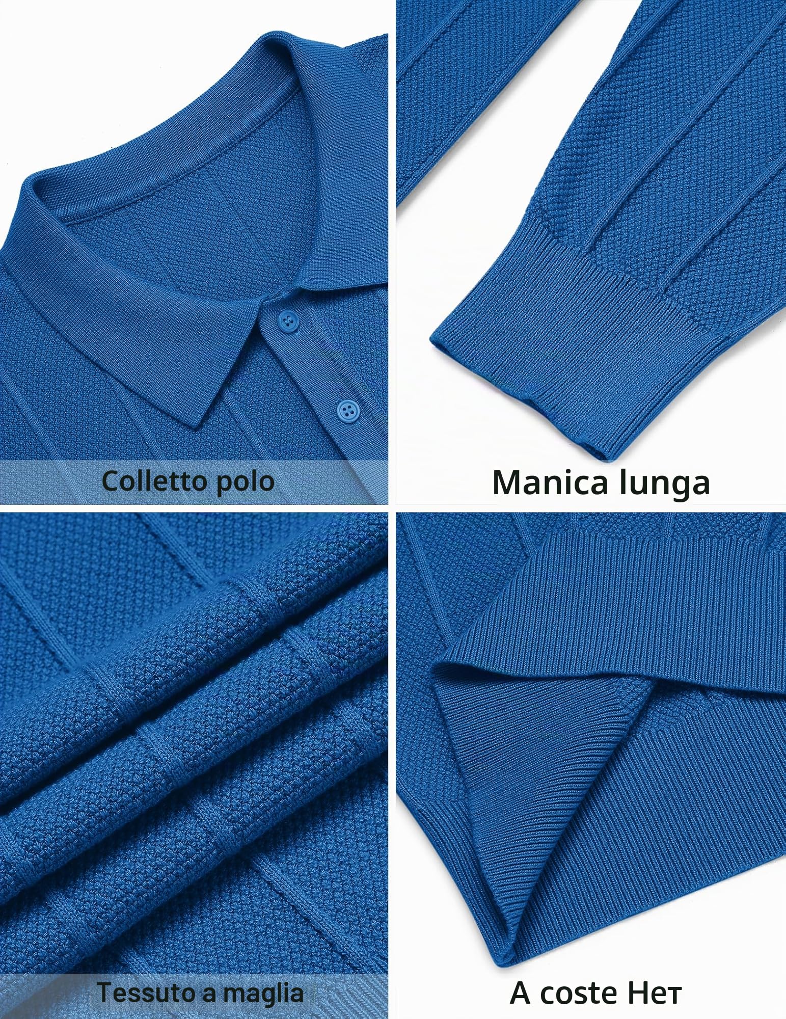 COOFANDY Maglione Collo Polo Uomo Lavorato a Maglia Manica Lunga Invernale Termico Casual