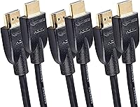 Amazon Basics 10ft HDMI Cable 3-Pack - High-Speed 4K@60Hz HDMI 2.0, 18Gbps, PS5/Xbox/Roku/TV Compatible, Black