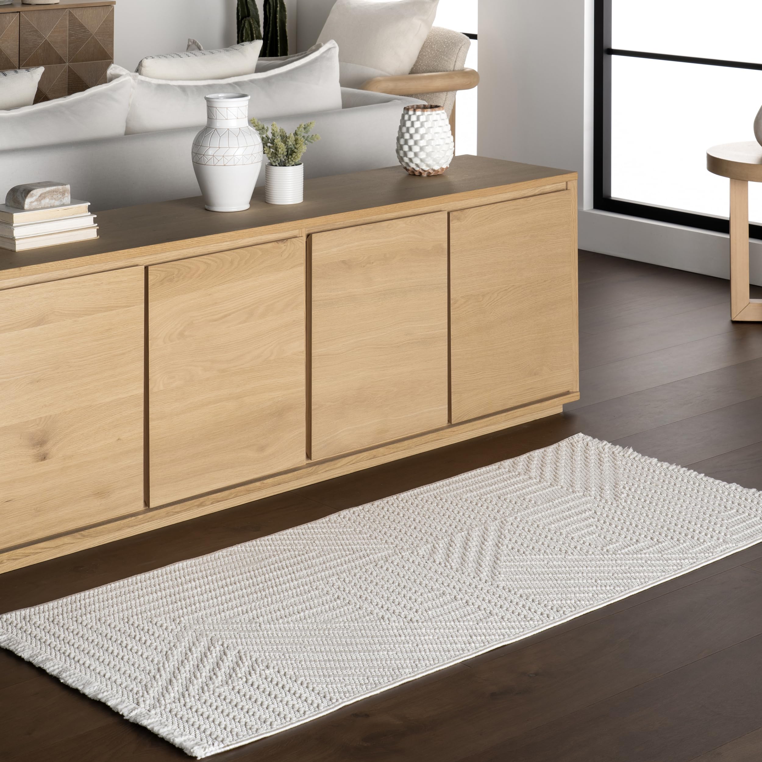 Tapis de couloir géométrique pour salon et entrée lumineuse