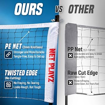 Portable Badminton Net 12ft with Adjustable Height, Backyard Net
