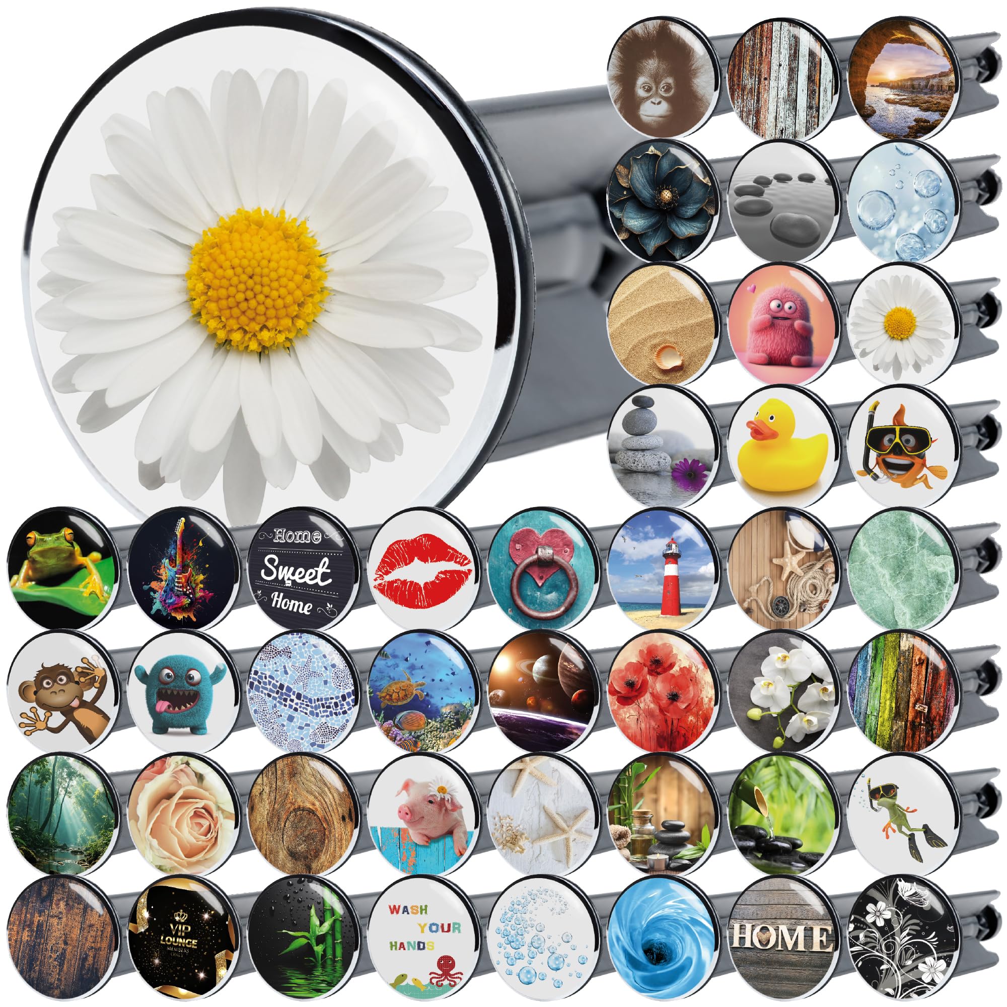 Sanilo Wash Basin Plug, Wide Choice of Beautiful Sink Plugs, Easy to Insert into the Wash Basin (Daisy)