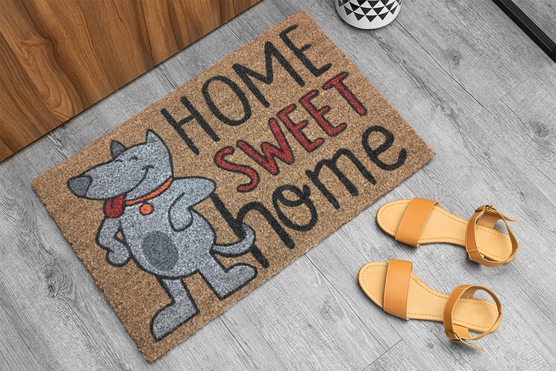 Zerbino Home Sweet Home In Fibra Di Cocco - 40x60 Cm, Base Antiscivolo, Per Ingresso Casa