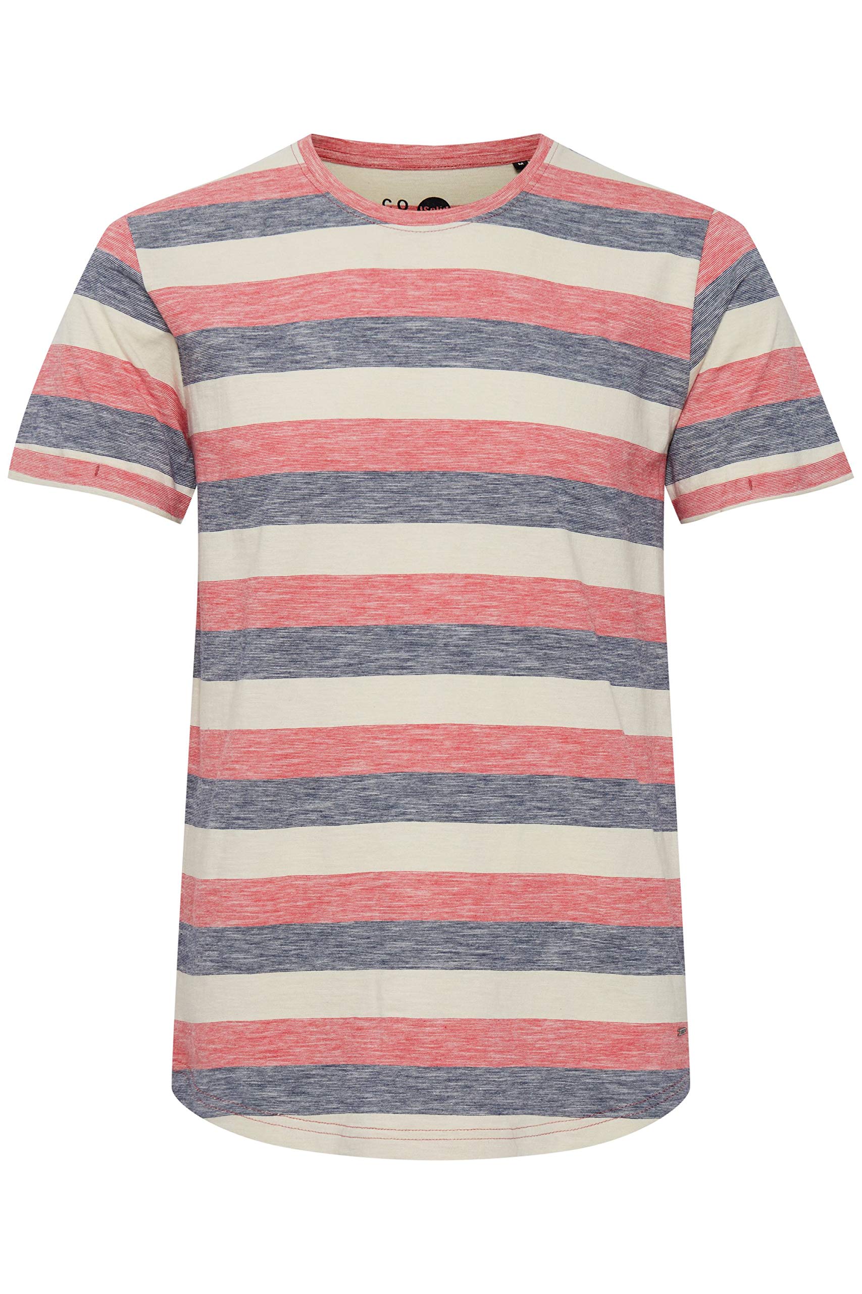 !Solid SDThicco Herren T-Shirt Kurzarm Shirt mit Streifen Rundhals-Ausschnitt 100% Baumwolle Regular fit