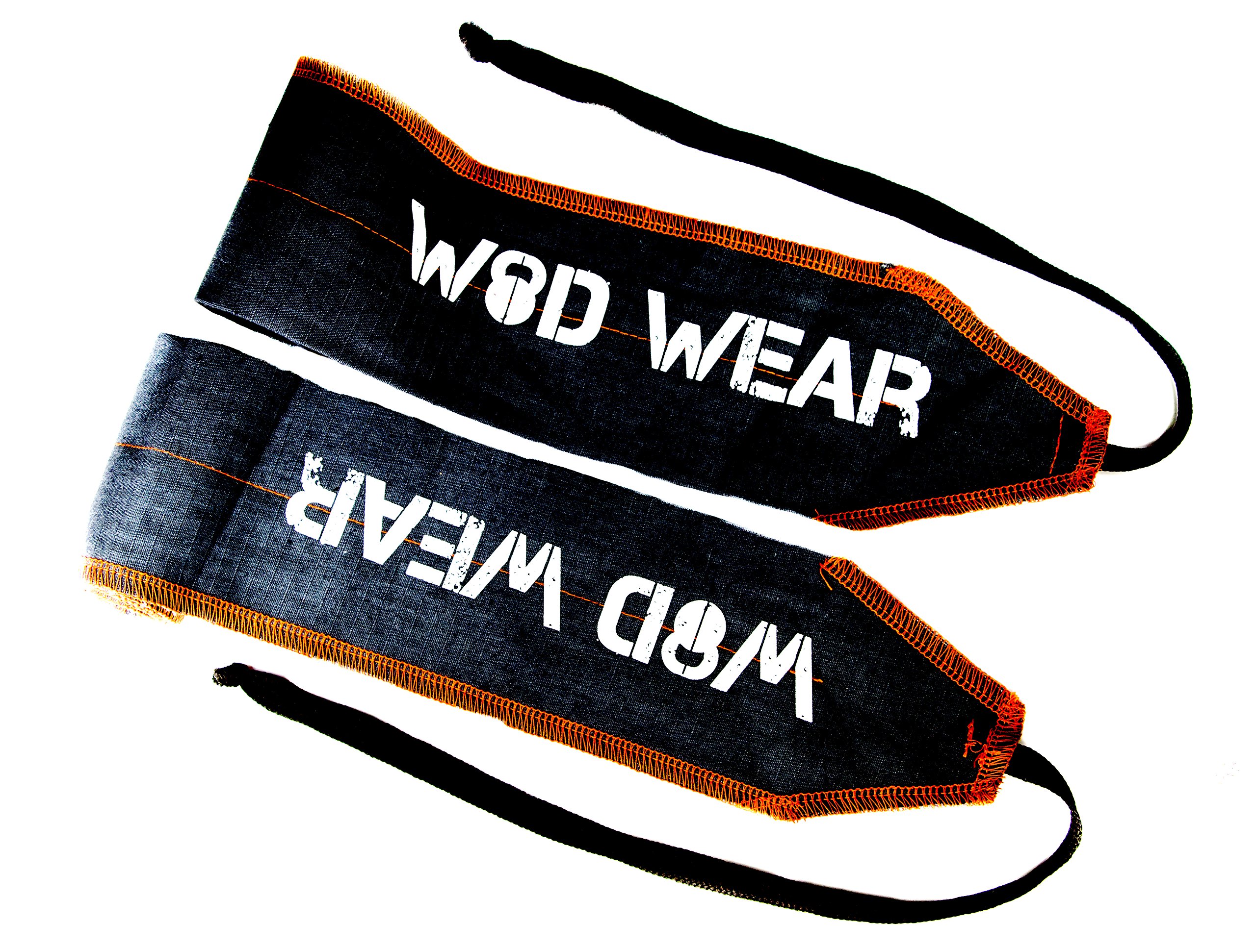 Muñequeras para levantamiento de potencia, entrenamiento de fuerza, culturismo, entrenamiento cruzado, levantamiento de pesas olímpico, soporte de yoga, talla única, 100% (puntadas negro/naranja)