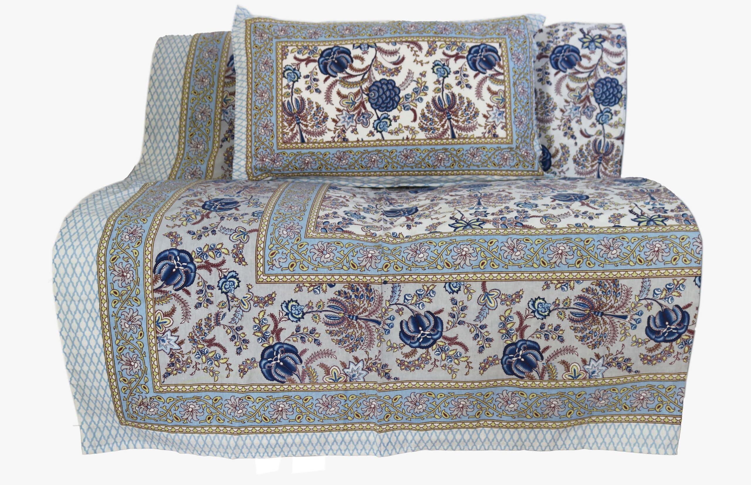 Desi Souls All-Over Print King Size Bedsheet with 2 Pillow Covers | King Size | Bedsheet | Set | Bedspread