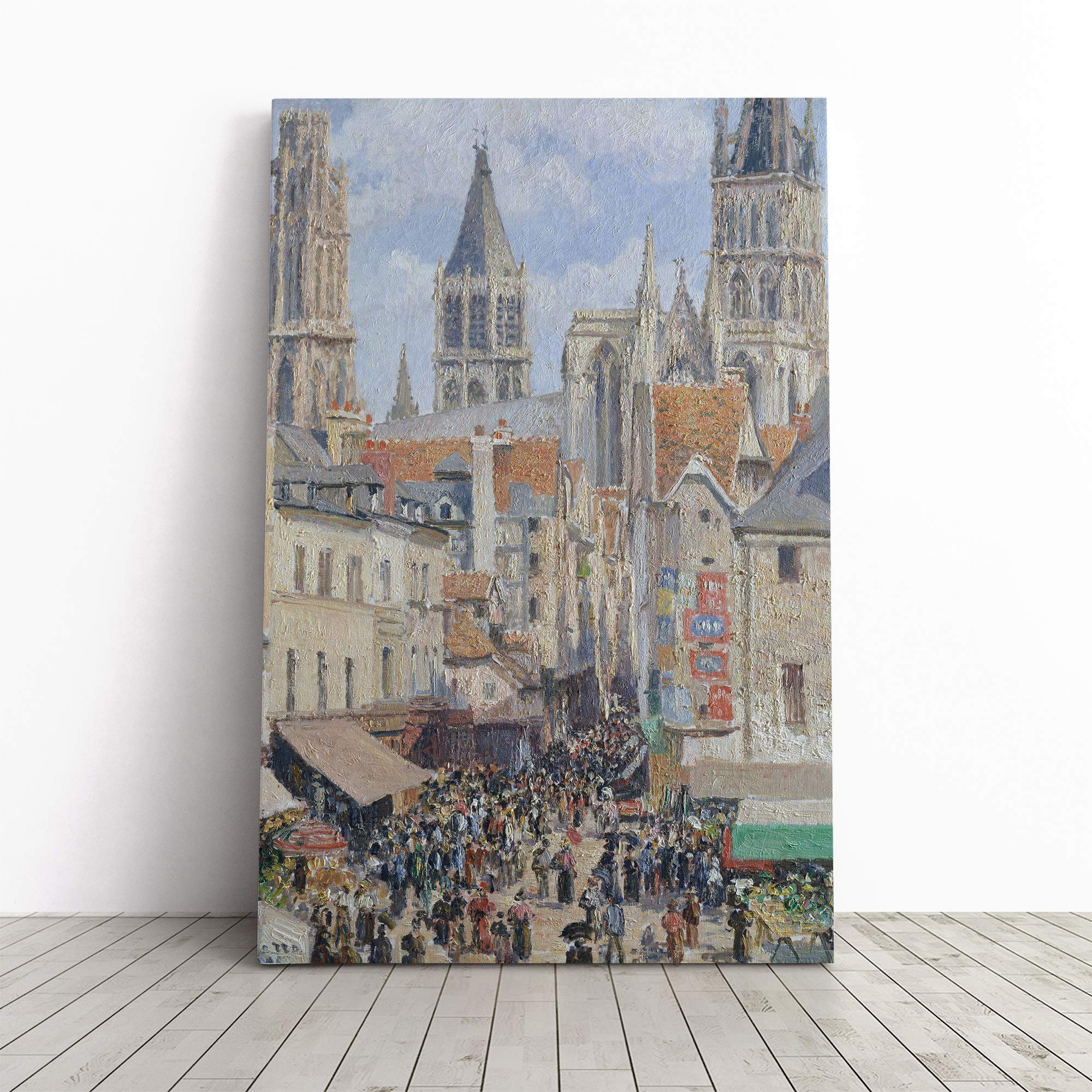 Camille Pissaro Church Canvas Print | Gallery Wrapped 30mm Frame Wall Art | 30x20 inches | Ready to Hang | Modern Cityscape Picture | Living Room Bedroom Lounge Office