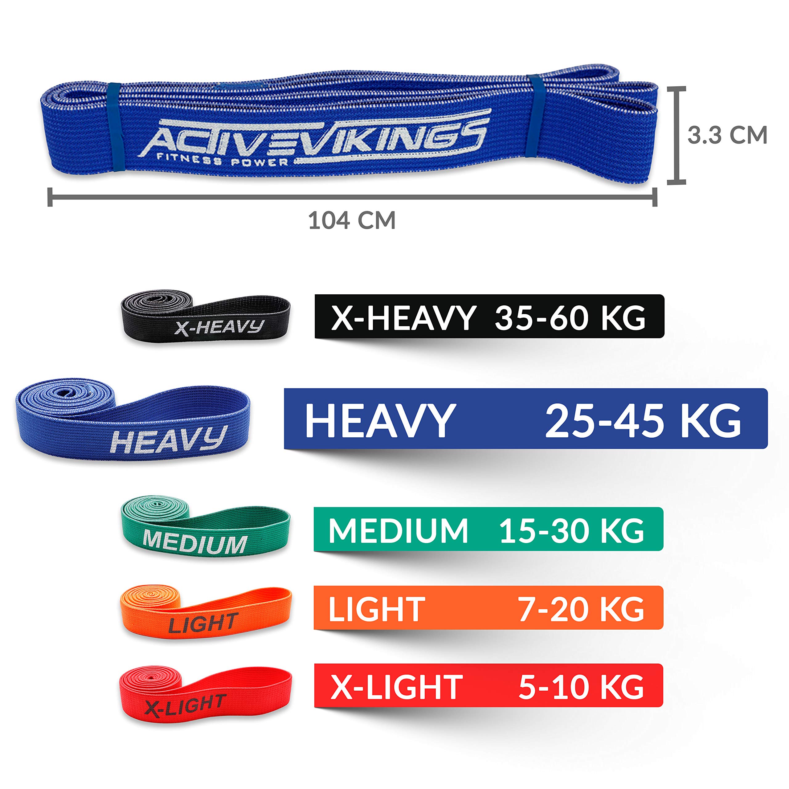 ActiveVikings® Pull-Up Fabric Fitness Bands - Perfect for Muscle Building - Fitness Band Pull-Up Bands Resistance Bands - Image 2