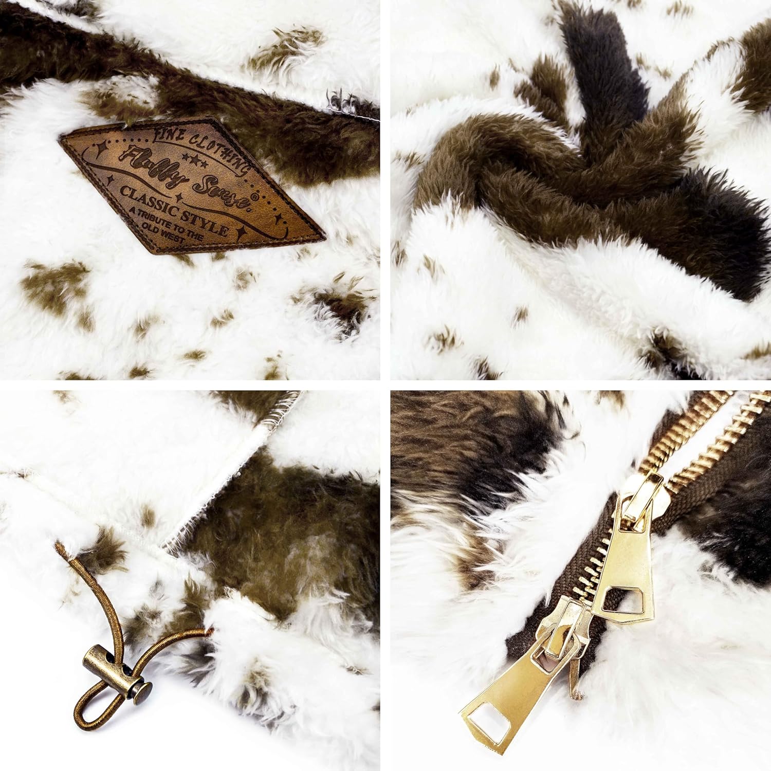 Women's Fuzzy Cow Print Vest Cozy Lightweight Sherpa Fleece Vest for Women Sleeveless Outerwear with Pockets - Image 7