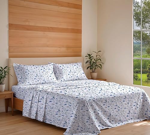 Miniatura 2 de RUVANTI Juego de sábanas tamaño completo 100% algodón orgánico, tejido de percal, certificado GOTS, juego de 4 piezas, bolsillo profundo de 15",