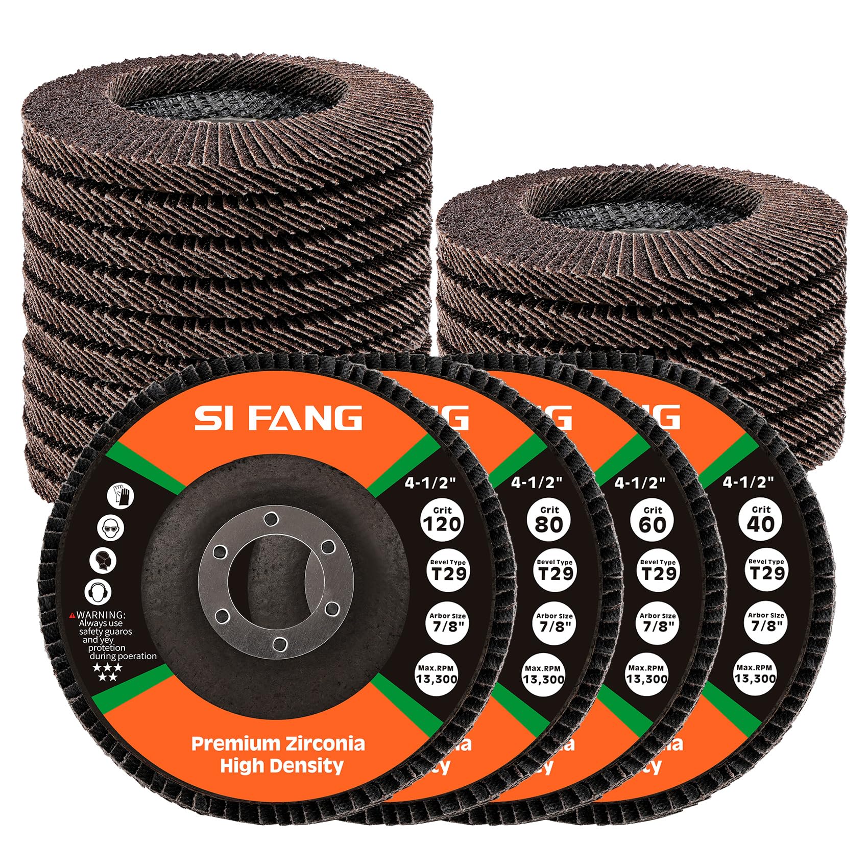 Set Fächerscheibe 115mm Korn 40 60 80 120 für Metall Holz Stahl Schnelles und Schneiden，Präzises Schneiden Lamellenscheiben 20 Stück，Zirkonkorund Schleifscheiben für 115 125mm Winkelschleifer