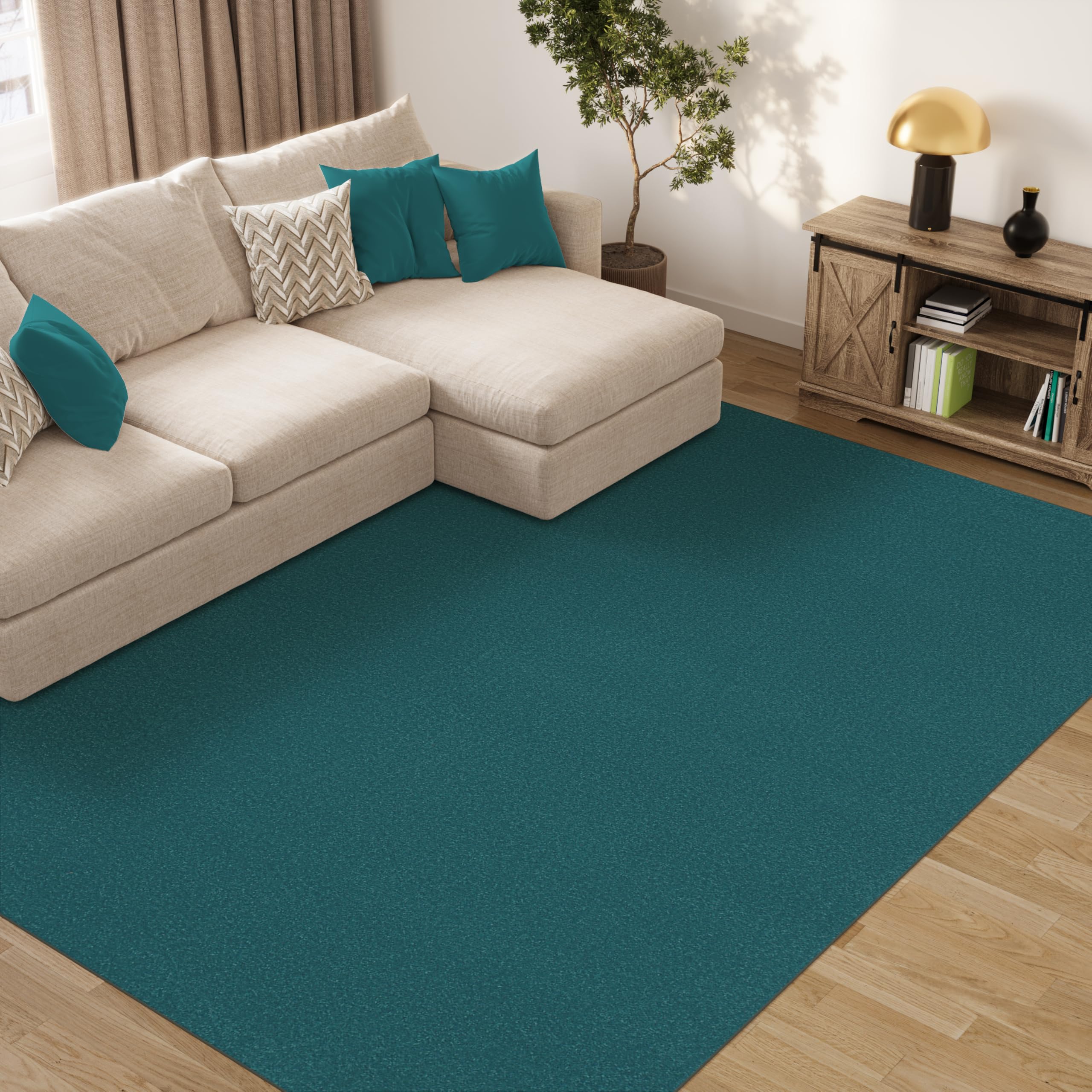 TAPISO Mono Tapis Poils Ras Design Moderne Bleu Foncé Motif Uni Tapis Salon Chambre Adulte Salle à Manger Cuisine Doux Fin Résistant Oeko-TEX 80 x 150 cm