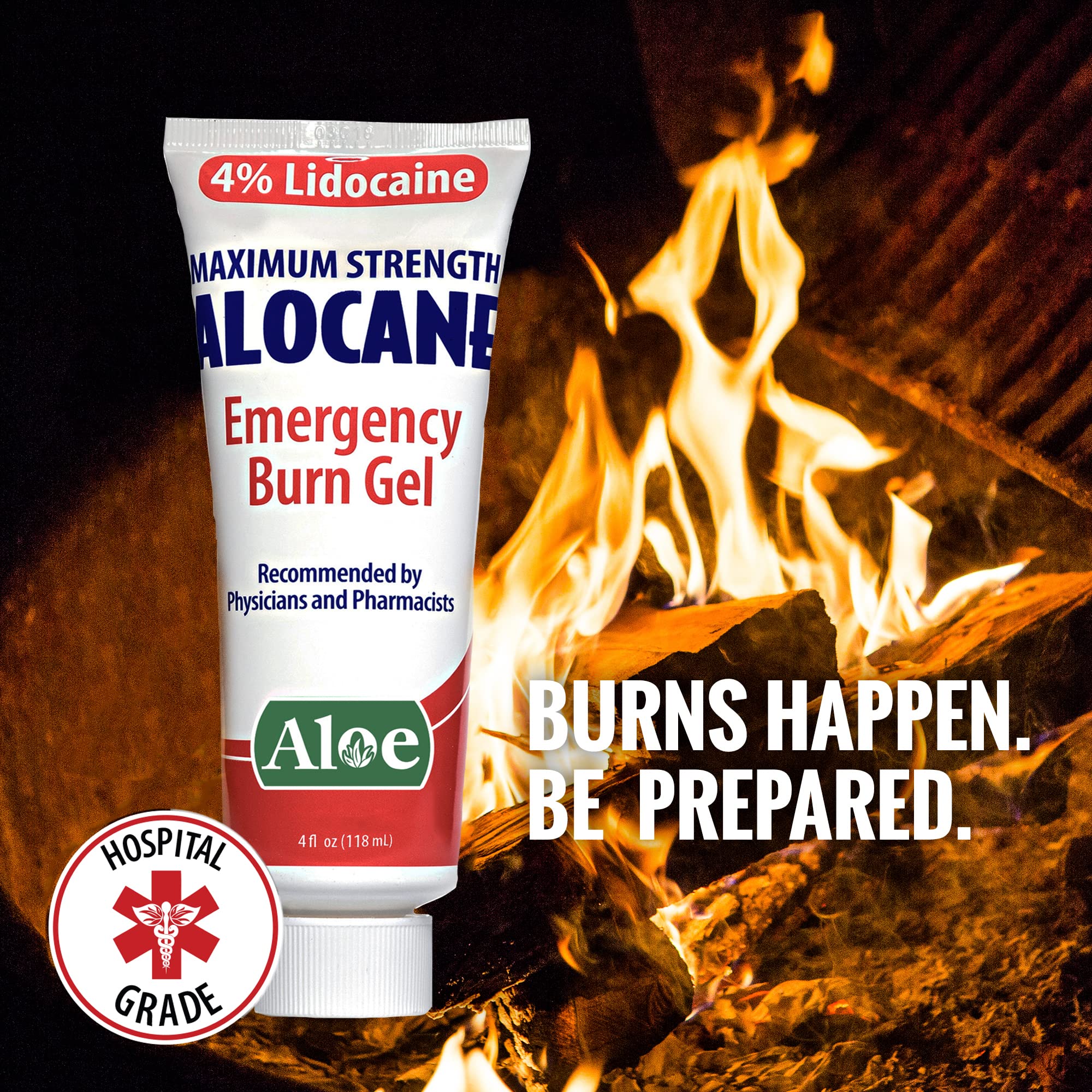 Buy ALOCANE® Emergency Burn Gel, 4 Lidocaine Max Strength Fast Pain