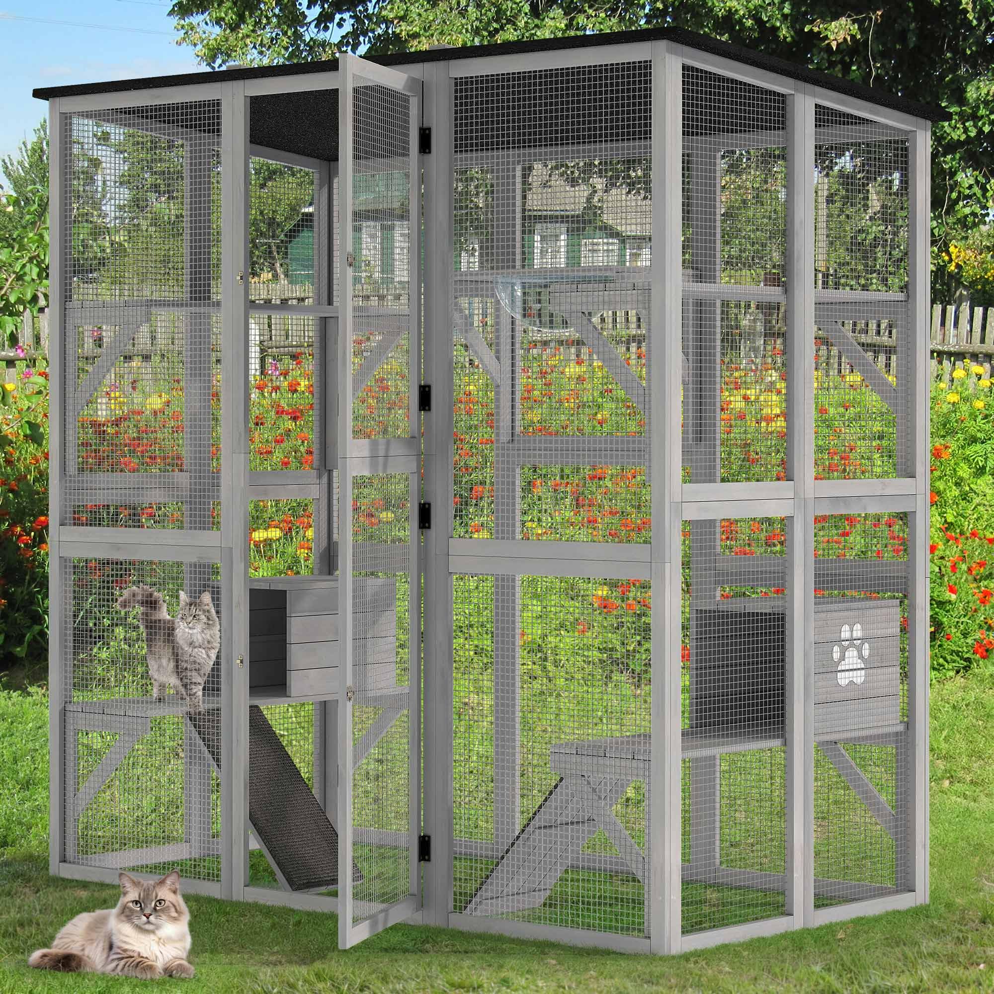 Snapklik.com : DWVO Cat House Outdoor Catio Kitty Enclosure 71" Walk In ...