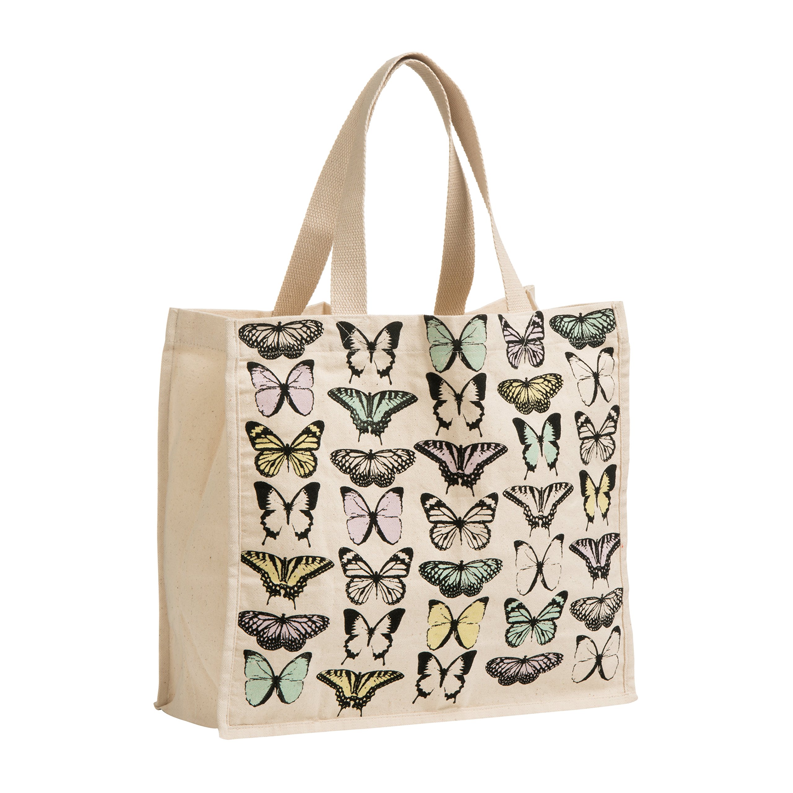 Premier Housewares Butterfly Shopping Bag Lightweight Stylish Cream