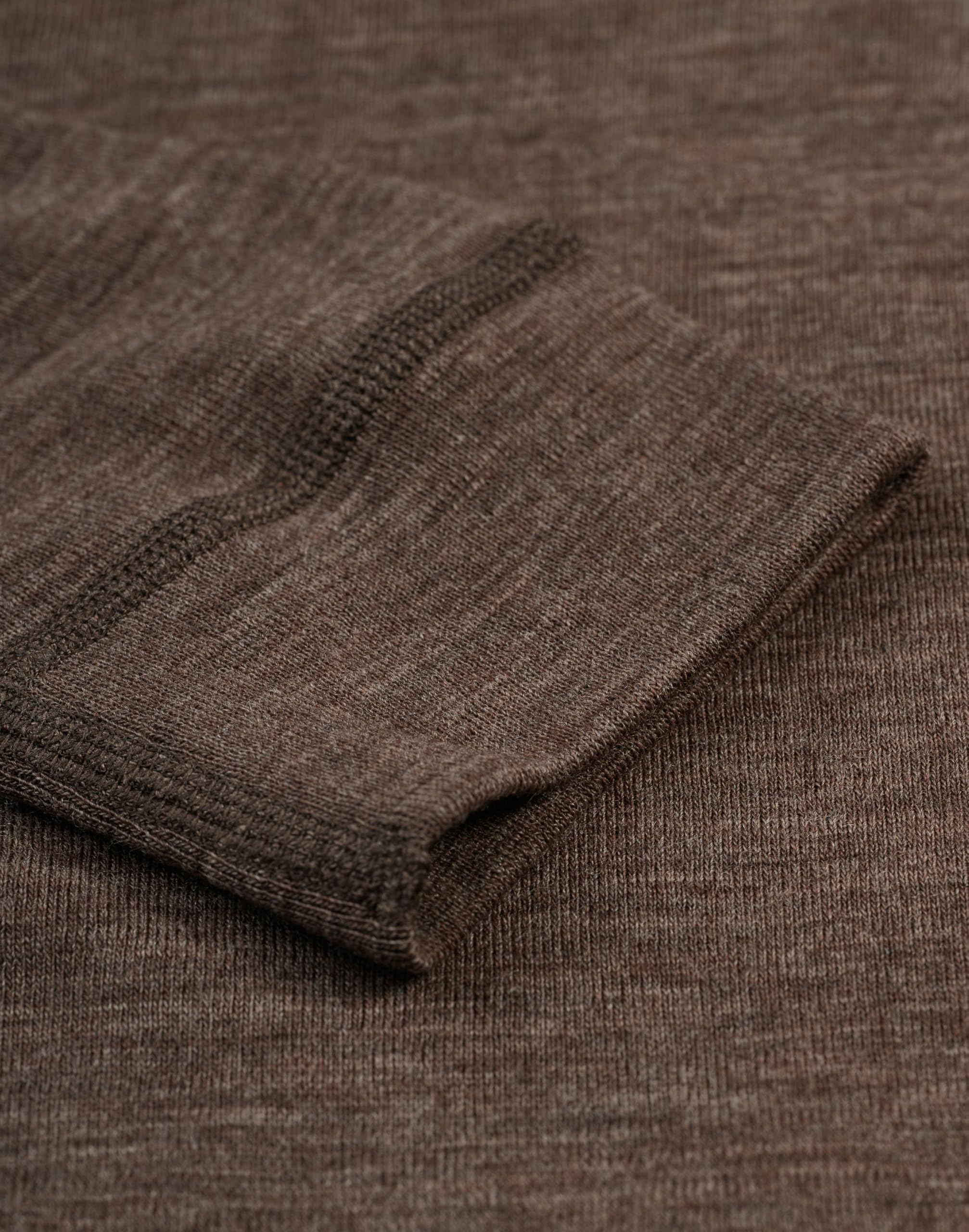 Dilling T-shirt à manches longues en laine mérinos pour homme, noisette, M