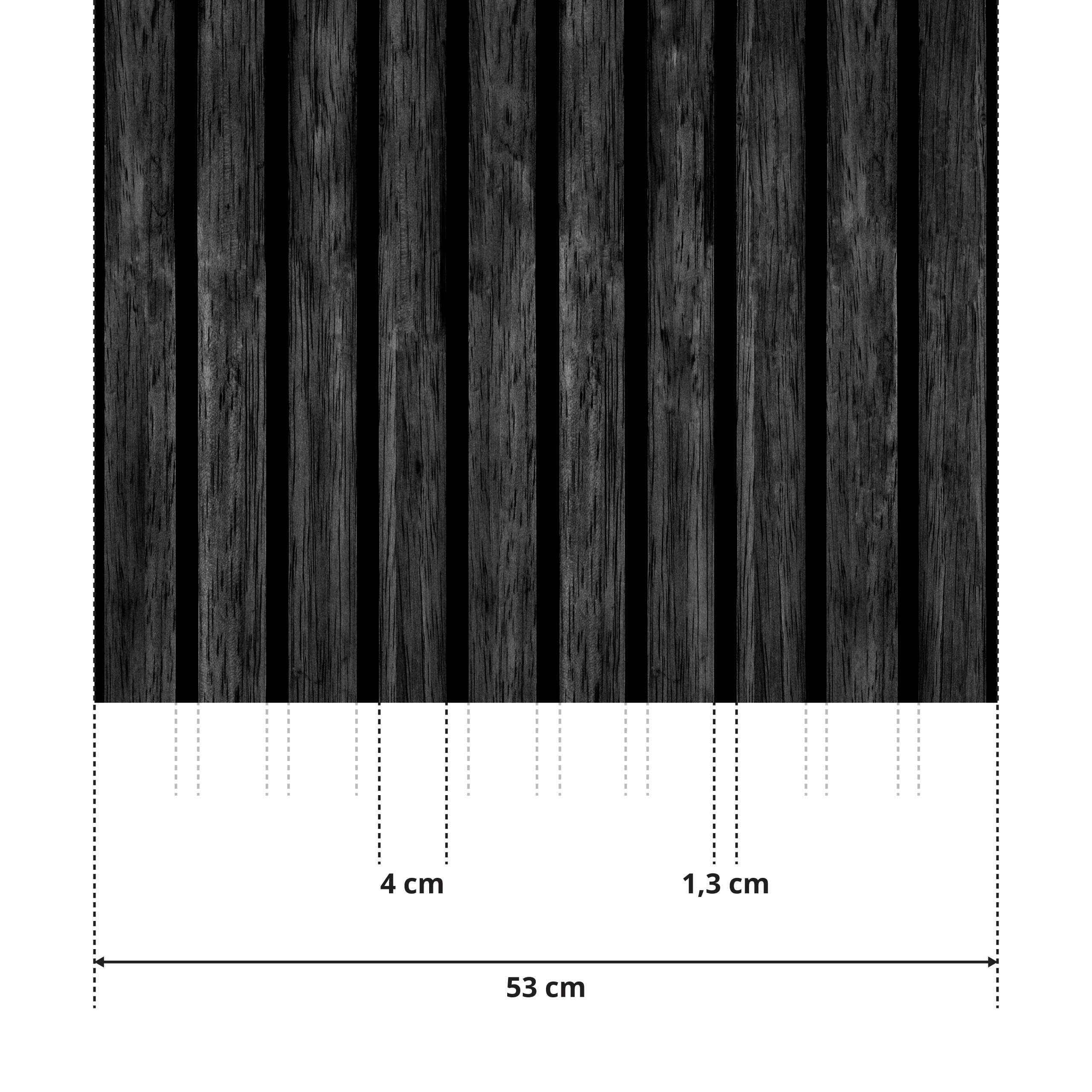 Muralo Carta da Parati in TNT 3D, Legno, Imitazione, Lamelle - 10m x 53 cm