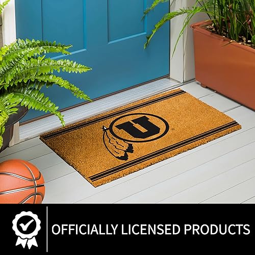 Miniatura 5 de Team Sports America NCAA - Tapete de fibra de coco natural de la Universidad de Utah | Entrada interior y exterior | 28 x 16 pulgadas | Parte