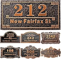 Vista 31 de Placa personalizada de dirección de casa de 12 pulgadas, números fundidos para exteriores, placa de señal de dirección personalizada con nombre