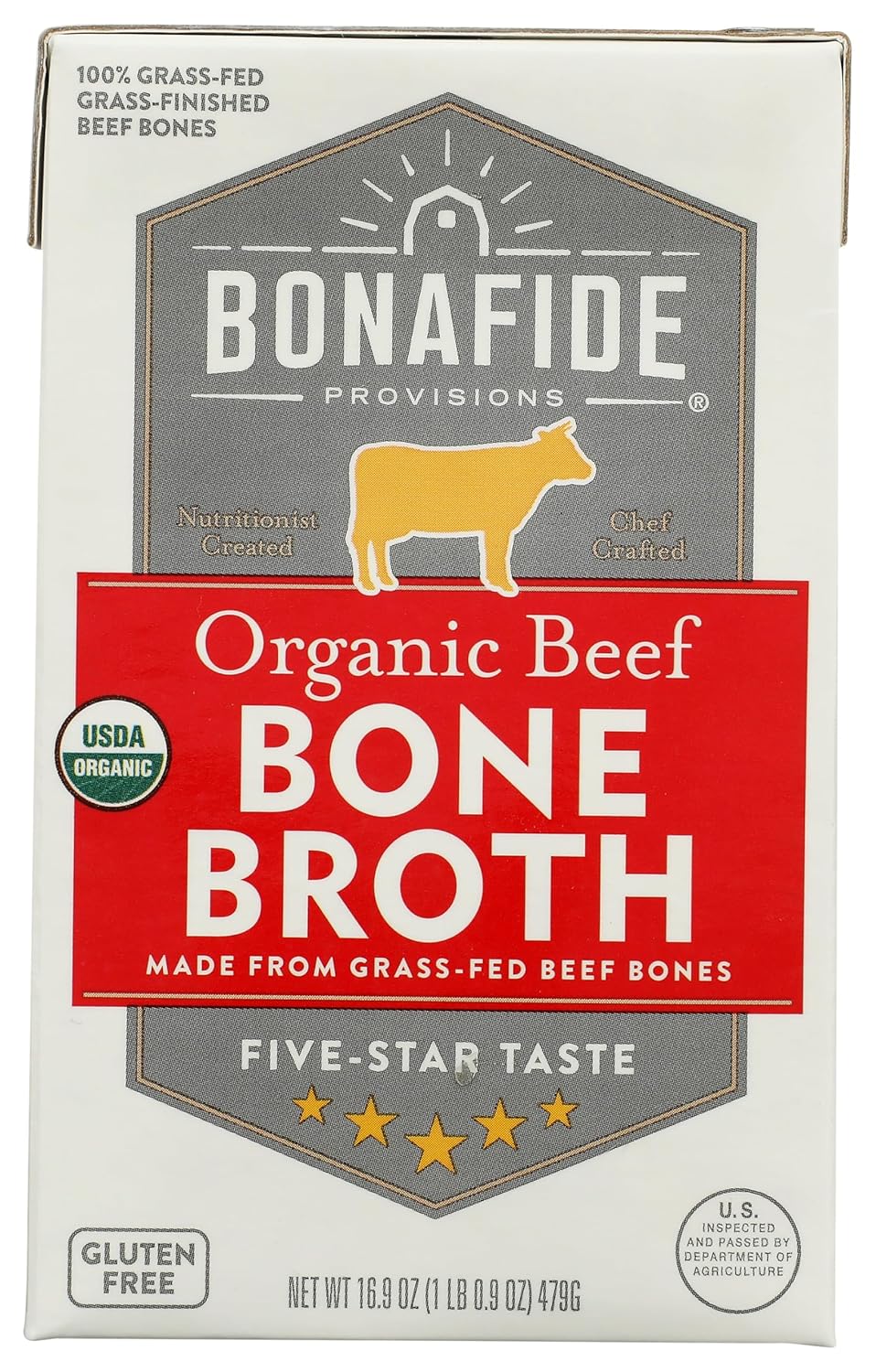 Bonafide Provisions Organic Beef Bone Broth 16.9 oz - Clean, Additive-Free, Keto Paleo Friendly