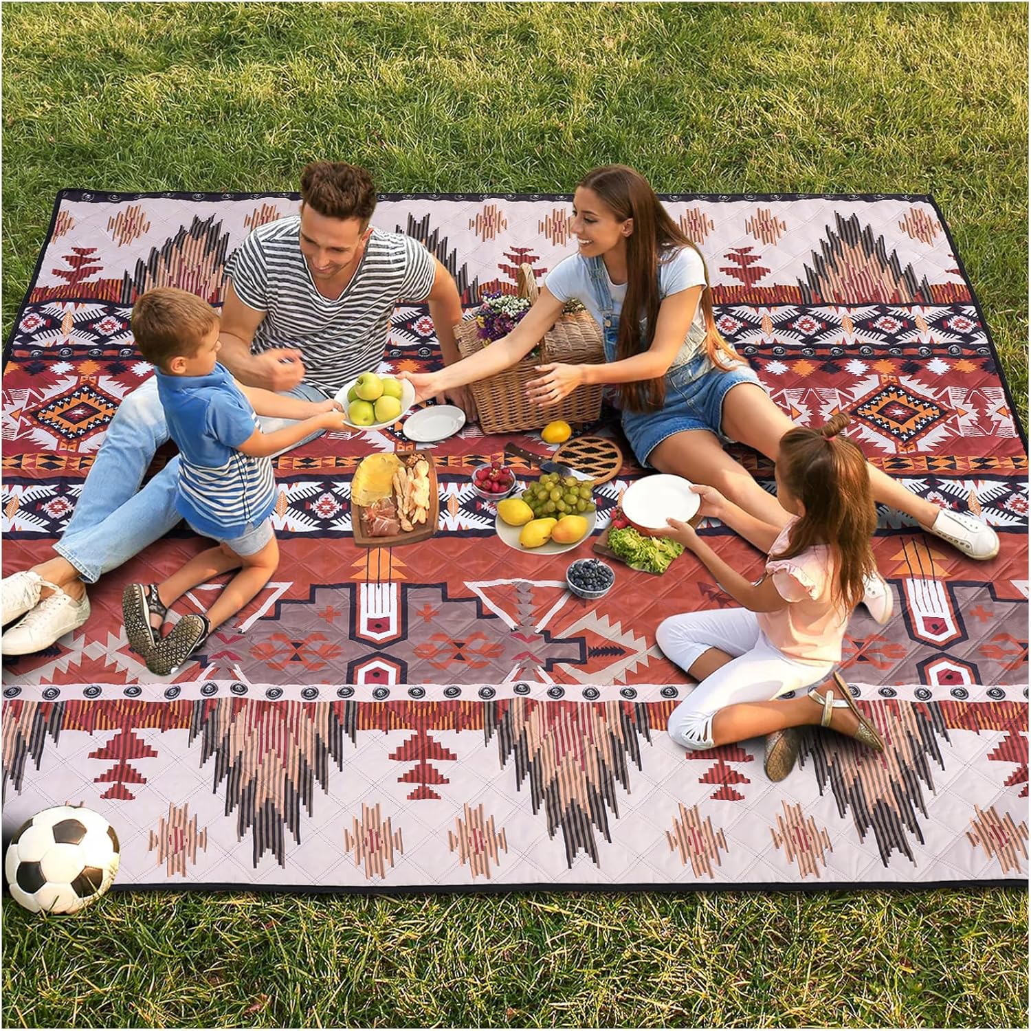 Genovega Waterproof Picnic Blanket Outdoor Camping Beach Mat Extra Large Foldable Car Essential Roadtrip Gadget Rv Accessories Glamping Tent Gear Must Haves Hiking Stuff Backpacking Necessities Gift - Image 4