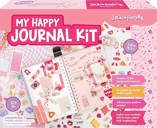 jackinthebox Diario de bricolaje para niñas de 8 a 12 años 242 piezas Kit de álbum de recortes Regalos para niñas adolescentes Kit de diario