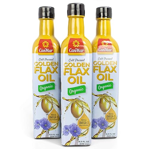 CanMar Premium Orgánico Aceite de Lino DoradoPrensado en FríoMicro FiltradoOmega-3 ALA Granja a CucharaNo OGMOrgánicoVeganoKosher169 oz Botella de