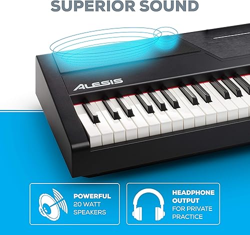 Miniatura 3 de Alesis Recital Pro - Teclado de piano digital de 88 teclas con teclas ponderadas de acción martillo, 12 voces, pedal de apoyo M-Audio y auriculares