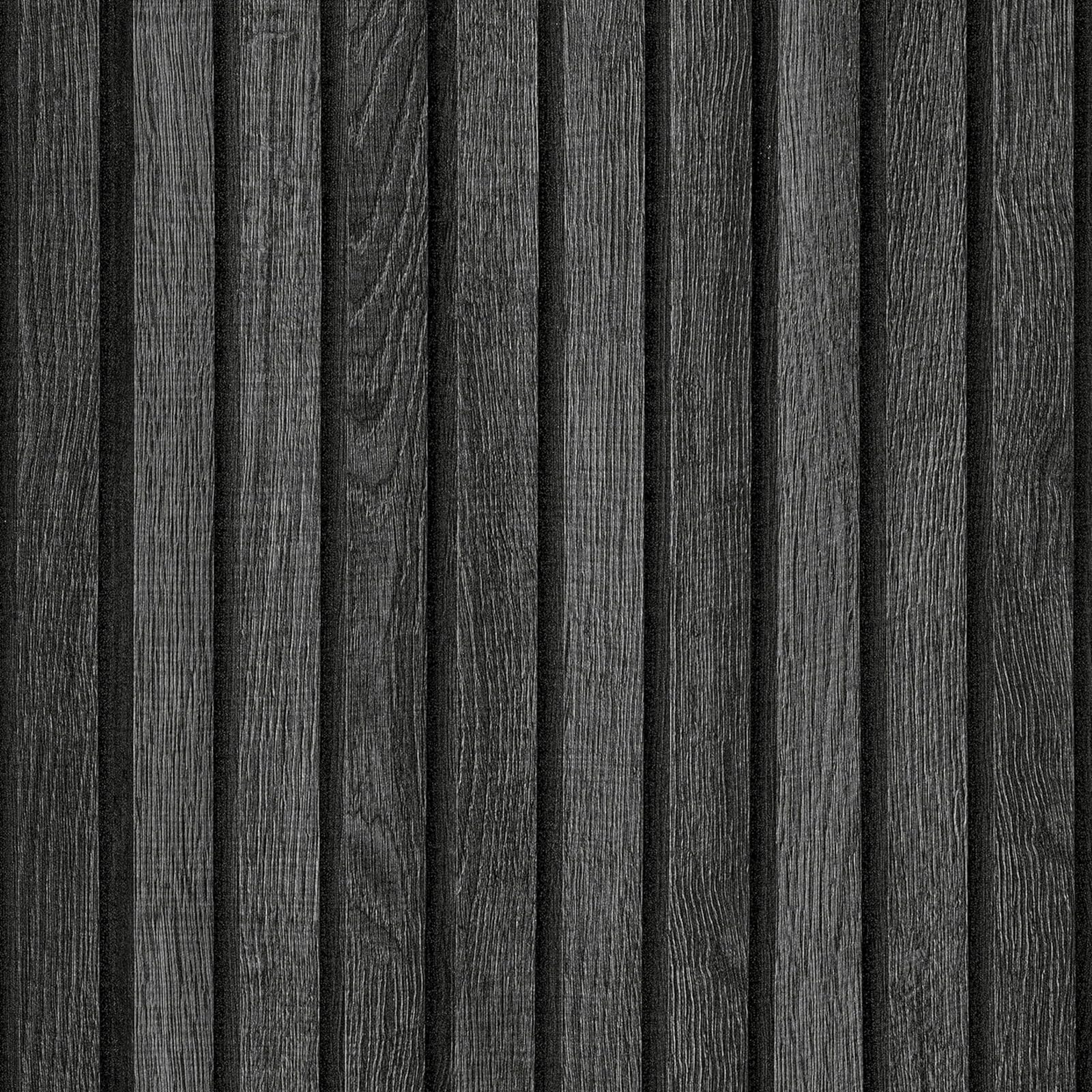 FunStick 60CM×5M Carta da Parati Adesiva Muro 3D Nero Soggiorno Moderna PVC Carta da Parati Legno Carte Autoadesiva Top Cucina Piano Lavoro Pellicola Adesiva per Top Cucina Effetto Legno Nero Grigio