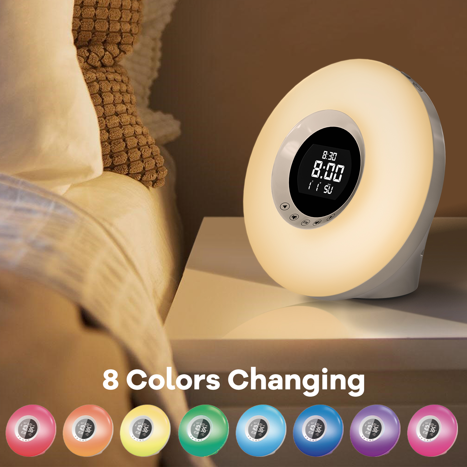 Amazon.com: HEYAXA Sunrise Alarm Clock with Wake Up Light