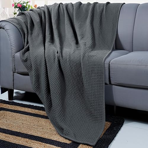 Miniatura 6 de Bed Bath & Home - Manta de 100% algodón, ligera y transpirable, buena para todas las estaciones, suave y acogedora.