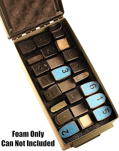 Vista 3 de .50 Cal munición lata 24 pistola soporte de espuma - Inserto para caja de municiones de acero calibre 50 (M2A1) - Sustituye la bolsa de clip