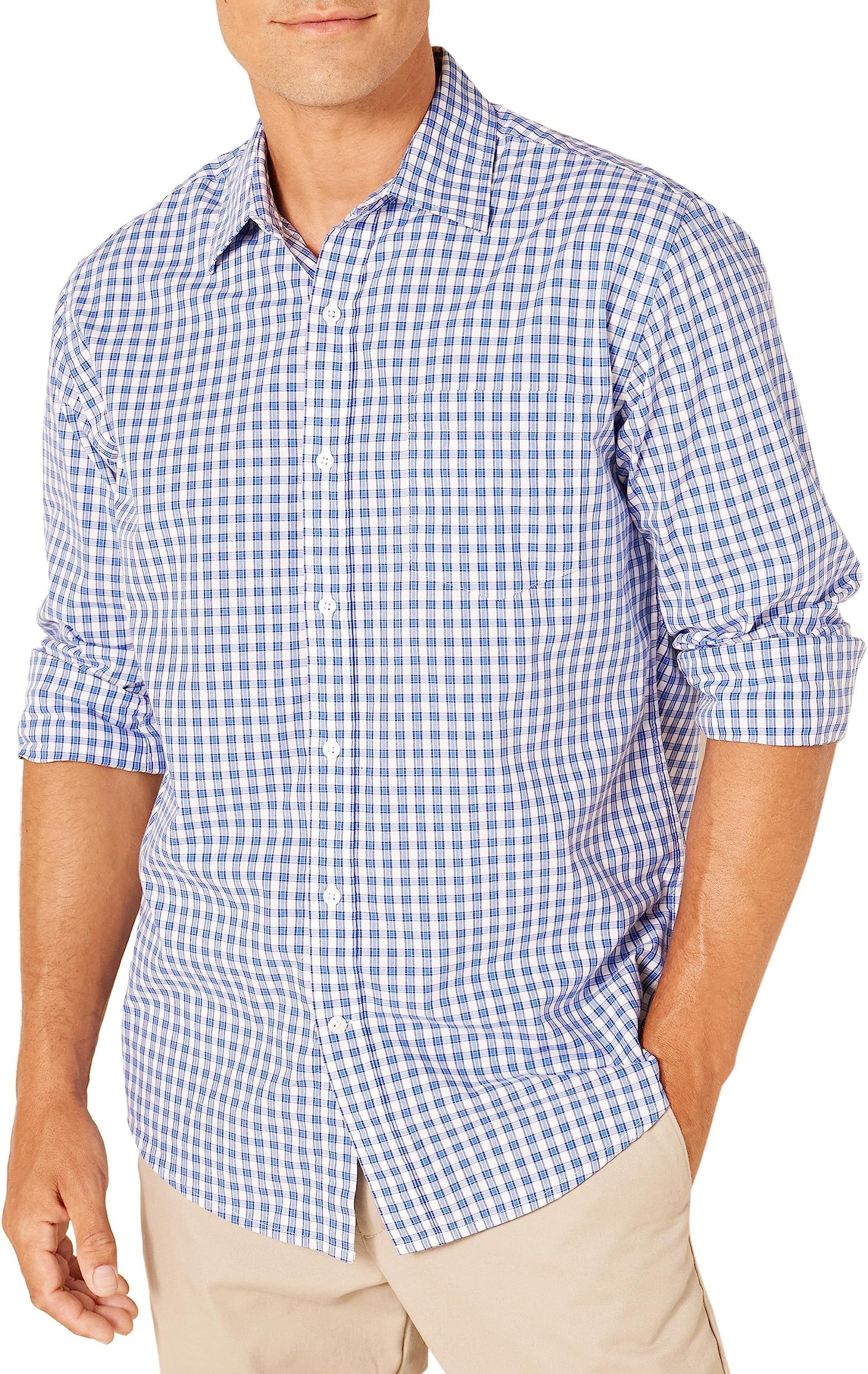 Men's Long-Sleeve Casual Poplin Shirt