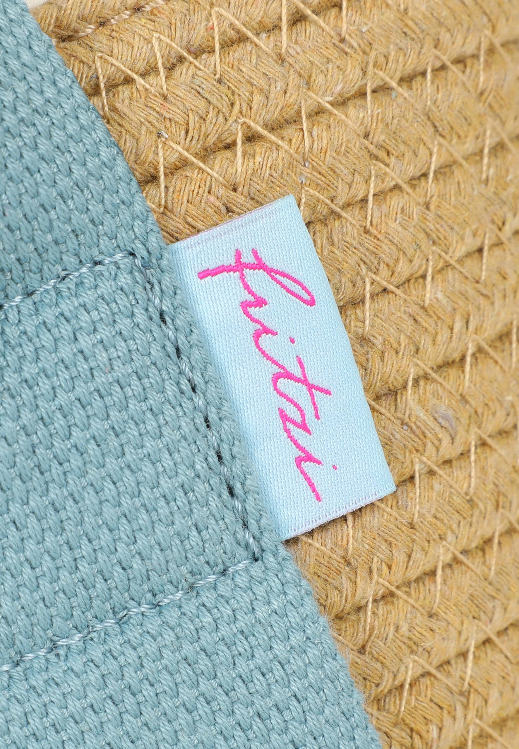 Fritzi Happy Summer Cross Umhängetasche Strohtasche Damen Crossbody Handtasche Festival Beach vegan Stroh-Optik 11 x 20 x 7 cm – Beige-Pink, Blue, Mint, Orange