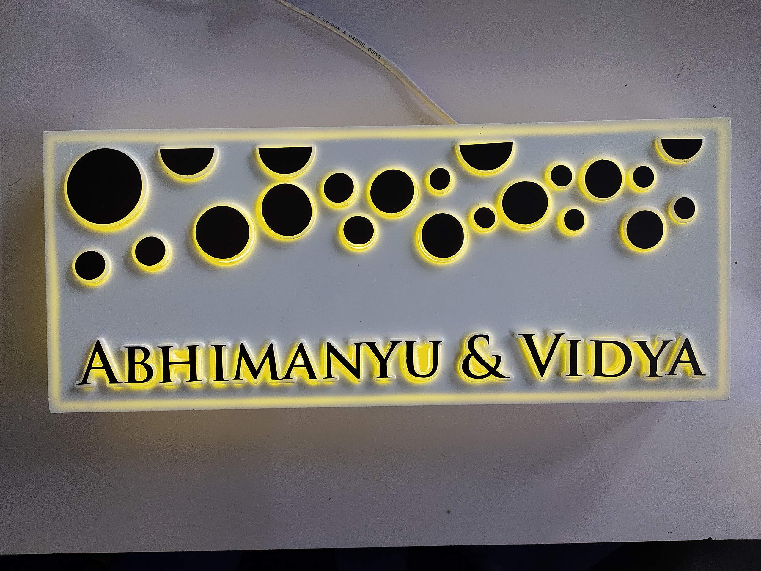 ZOCI VOCI Planets of Gold - Weather Proof Edge lit Name Plate - (Personalization - Names) | Home Decor & Housewarming Gifts 4