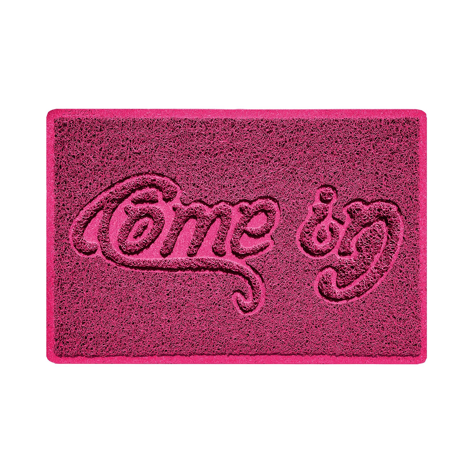 Nicoman COME-IN Embossed Shape Door Mat Dirt-Trapper Jet-Washable Doormat-(Use Indoor or Sheltered Outdoor)- (60x40cm/23.6x15.7inches, Small) Pink