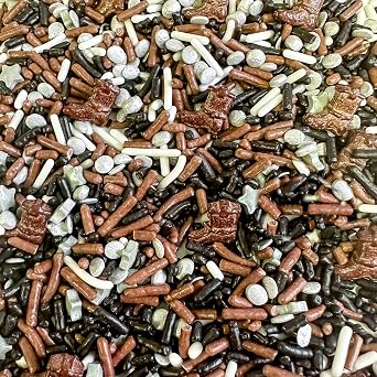 Cow Boy Black Brown Silver Sprinkles & More Edible Confetti Cake Cookie Cupcake IceCream Donut Quins - 6oz New Design