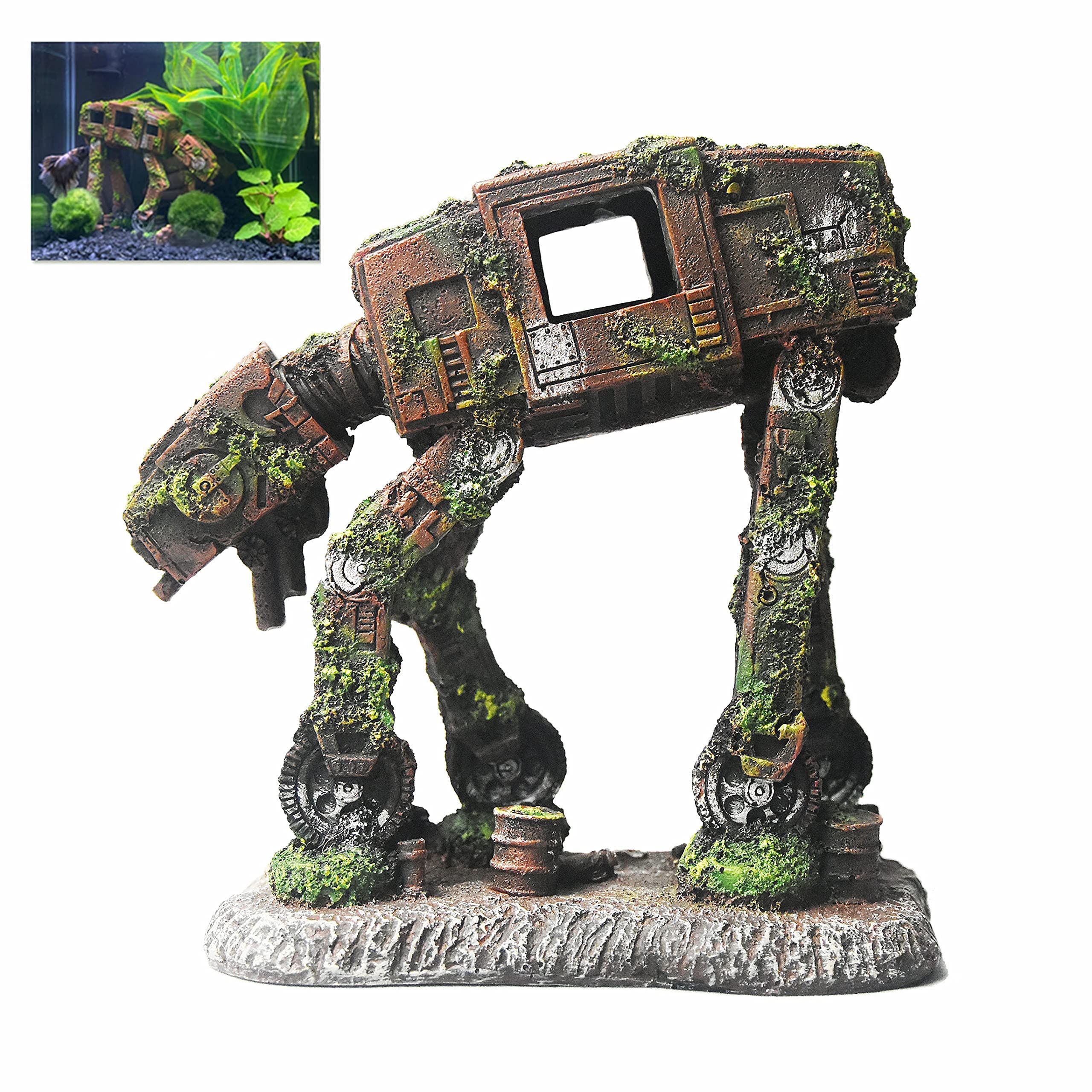 Decorazioni per acquario, castello di Hobbit, accessori per acquari, giocattoli Betta, decorazione per acquario, ornamenti per acquario, decorazione in resina (stile 1 - grande)