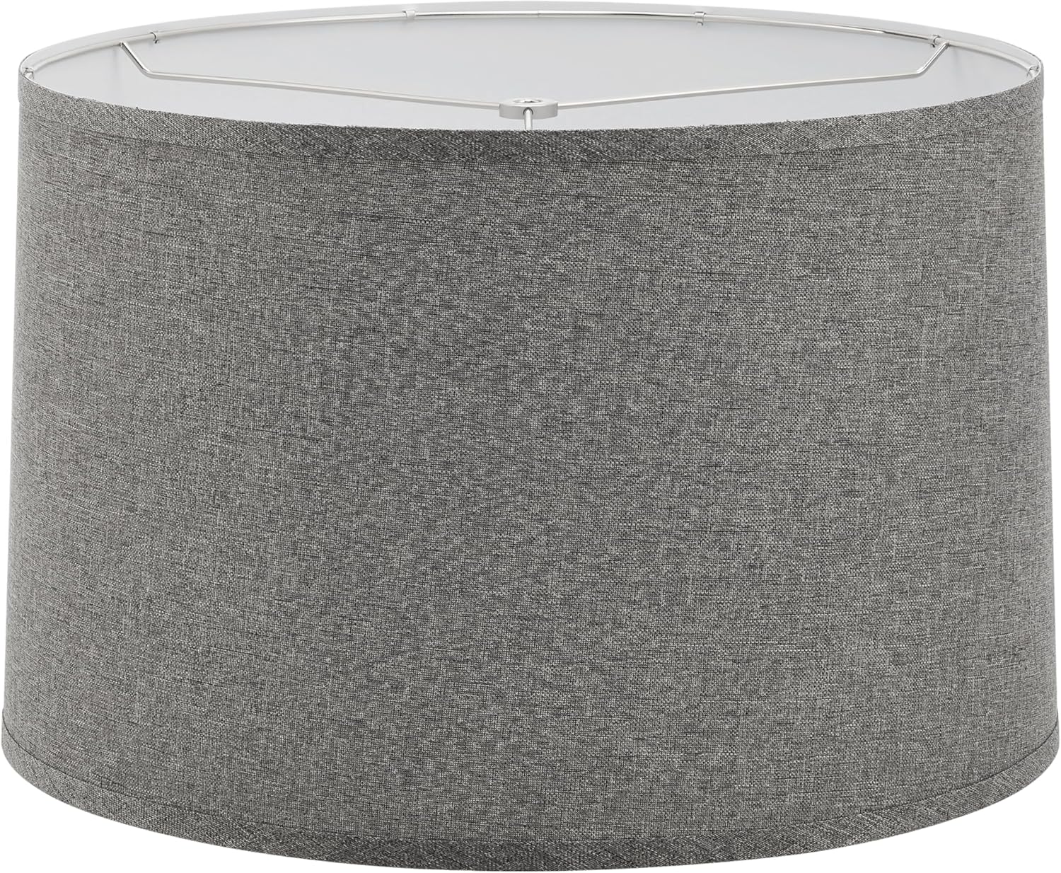 Aspen Creative 38901,Hardback Empire Transitional Collapsible Spider Lamp Shade/Dark Grey Linen Fabric,17"Top x 18"Bottom x 11-1/2"Slant