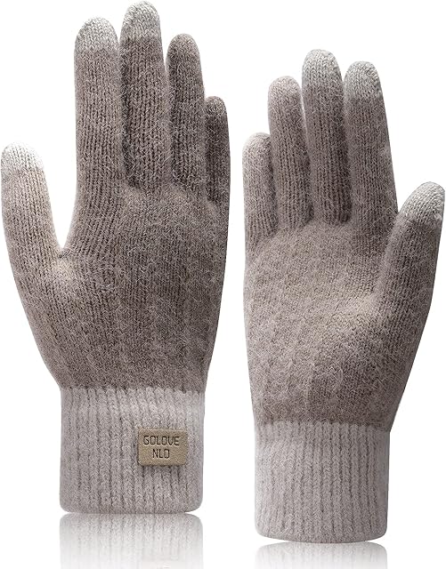 Winter Touchscreen Gloves Women - 1/2 pair Thermal Wool Gloves Ladies Knitted Warm Gloves Touchscreen Mittens Gloves For Smartphone, Running, Working