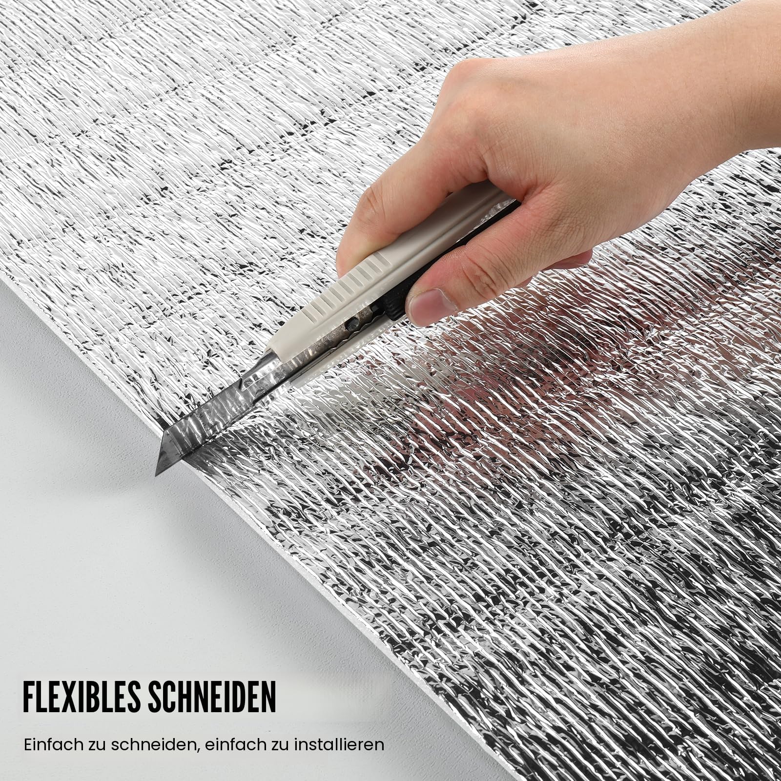 VEVOR Heizkörper Reflexionsfolie, Heizung Isolierfolie mit Schaumstoffkern, 30 m x 122 cm, 3,2 mm dick, doppelseitige Dämmfolie aus Alu, EPE, Thermofolie, Isoliermatte für Wandisolierung, Kälteschutz
