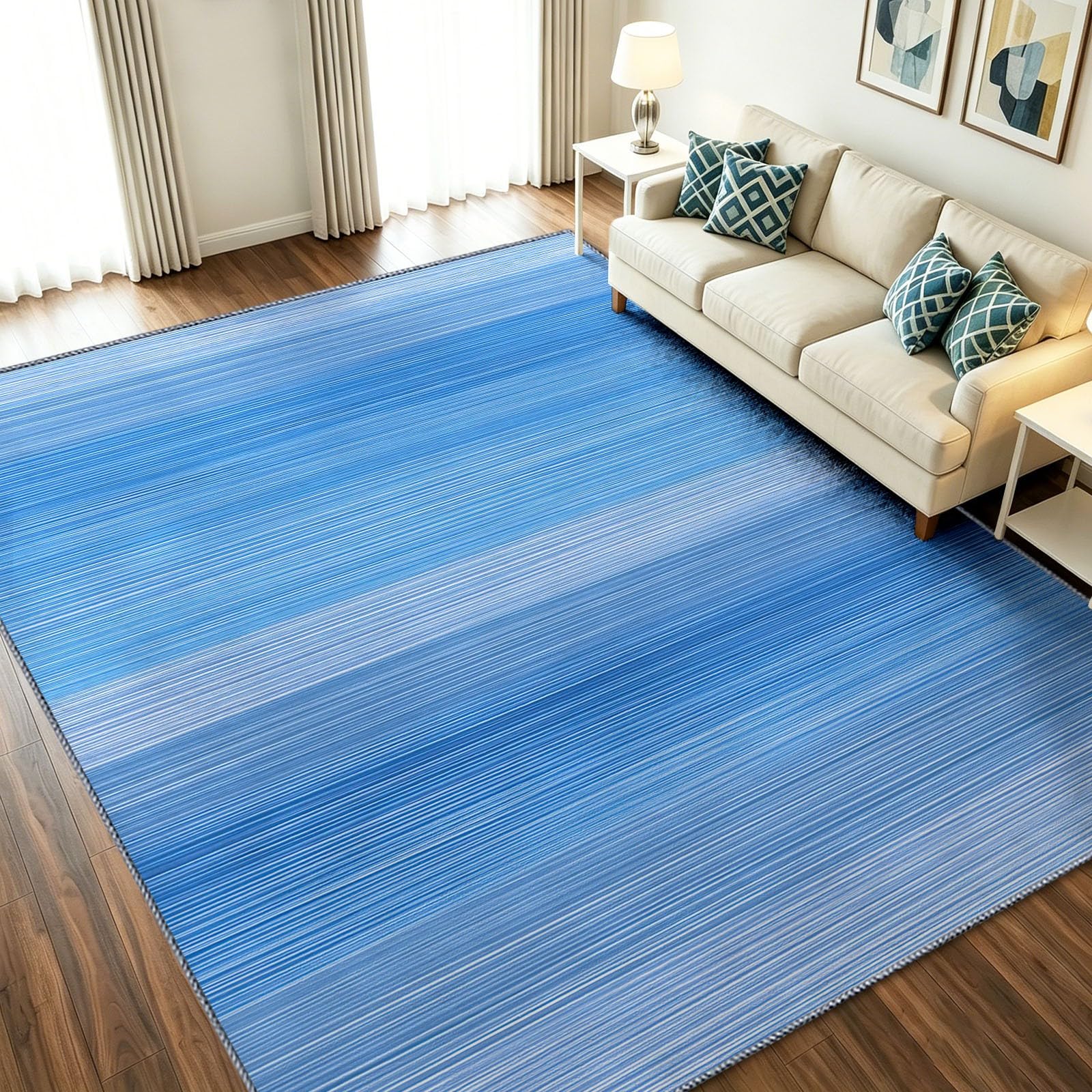 Tapis 60 x 90 cm géométrique à rayures pour couloir et entrée