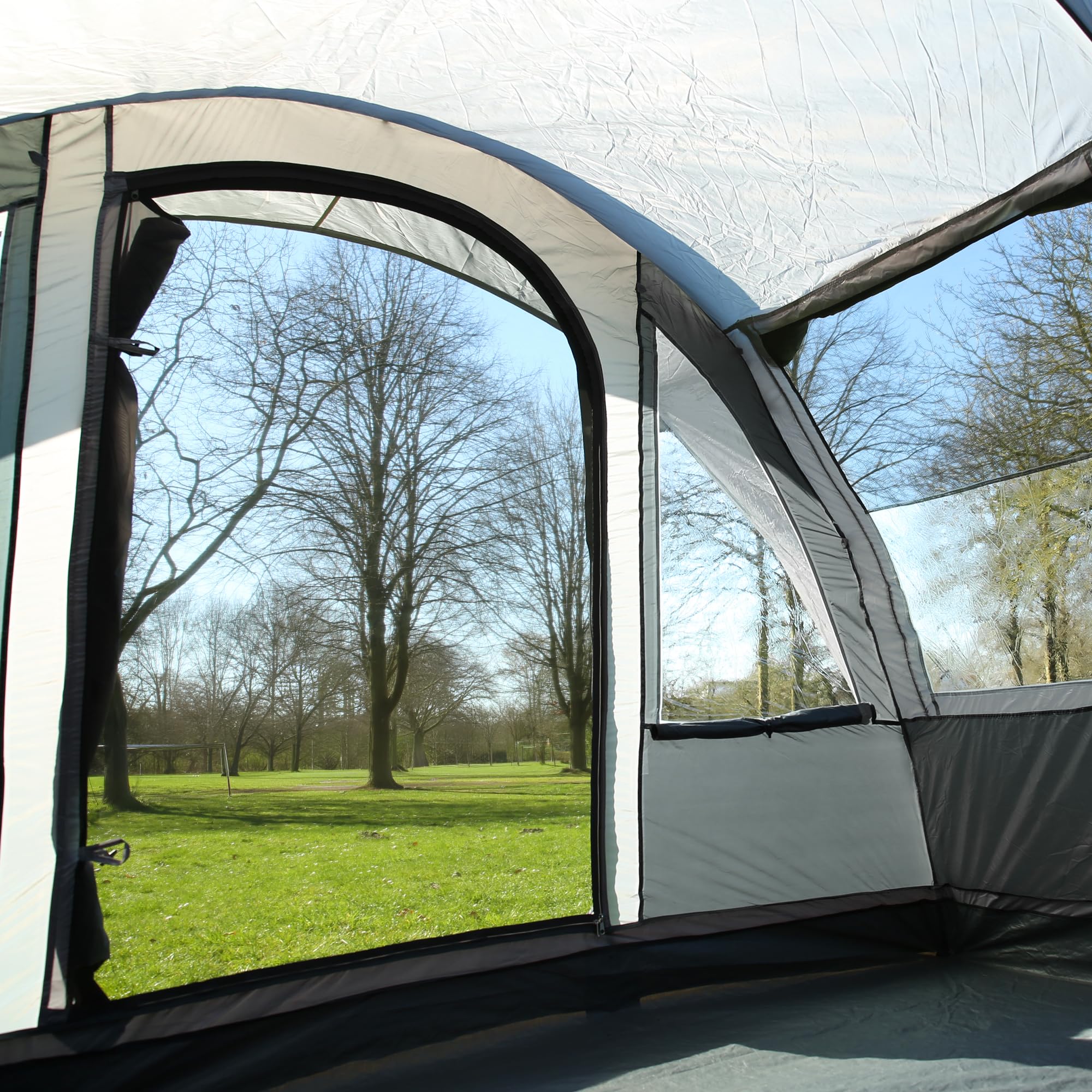 your GEAR Bora Tente tunnel familiale 5 personnes Hauteur debout Bac de sol étanche 5000 mm Auvent Gris
