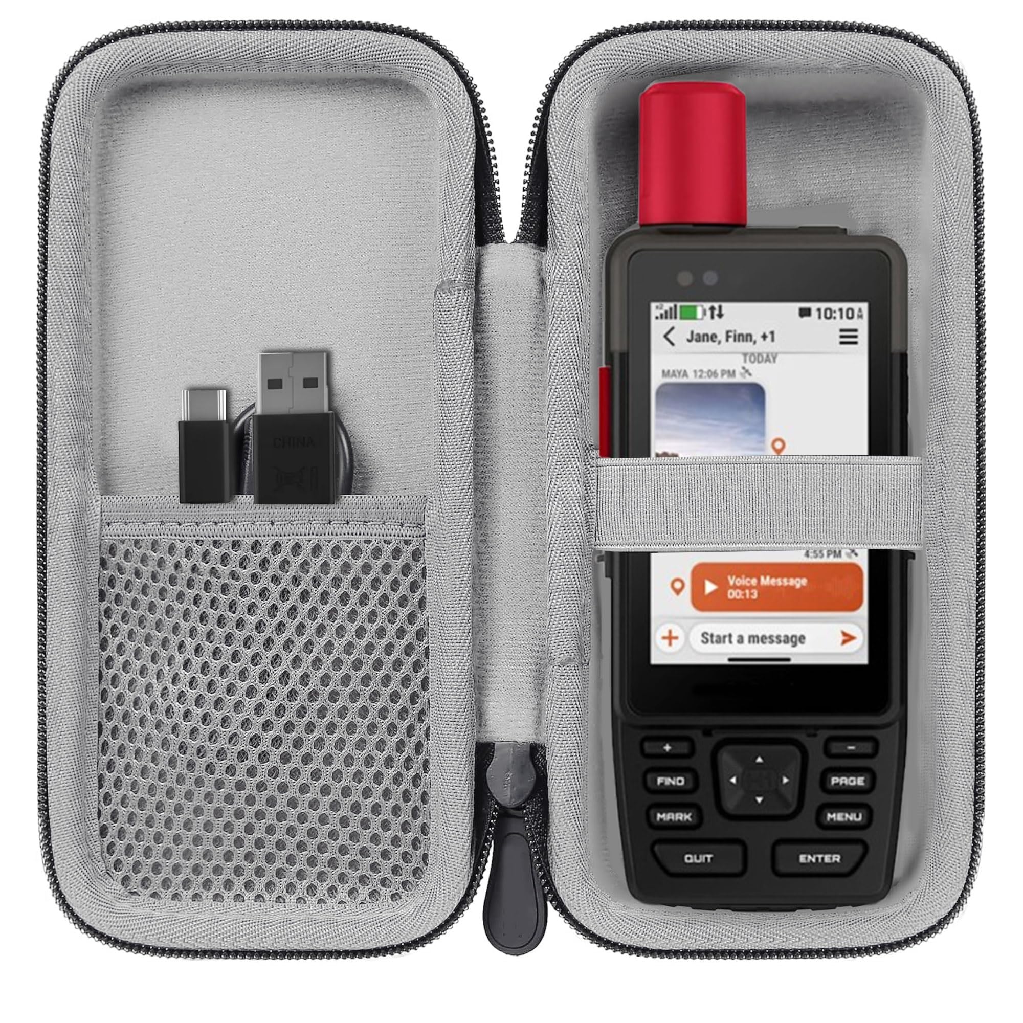 Blueshaweu Custodia GPS compatibile con Garmin GPSMAP H1i Plus – Custodia protettiva con spazio per auricolari, cavo USB e scheda di memoria – Compatibile con Garmin GPSMAP H1i Plus (nero)