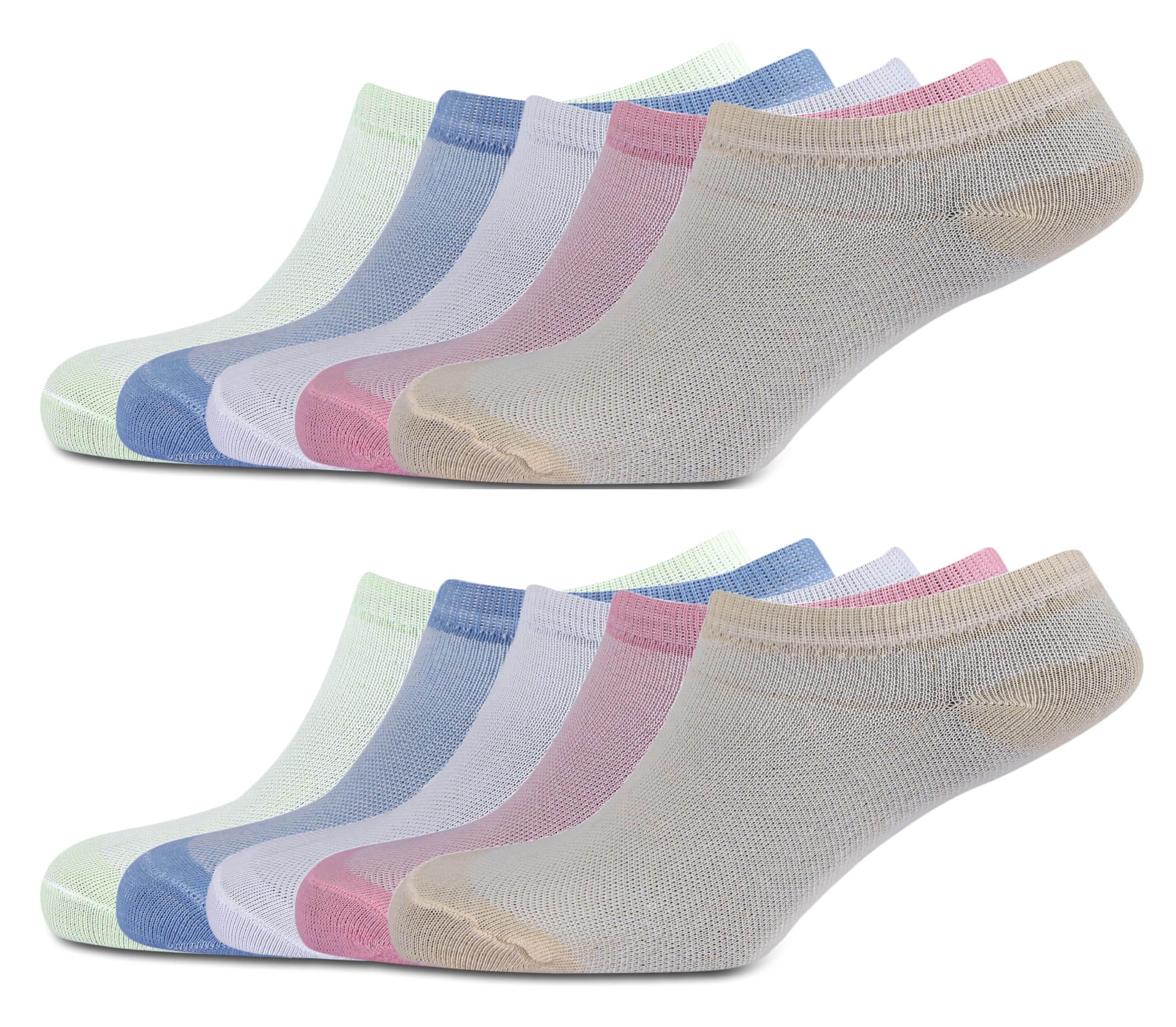 Women Ankle Socks Low Cut Thin Sock Lightweight Pastal Color Soft Socks 10 Pairs-image-19