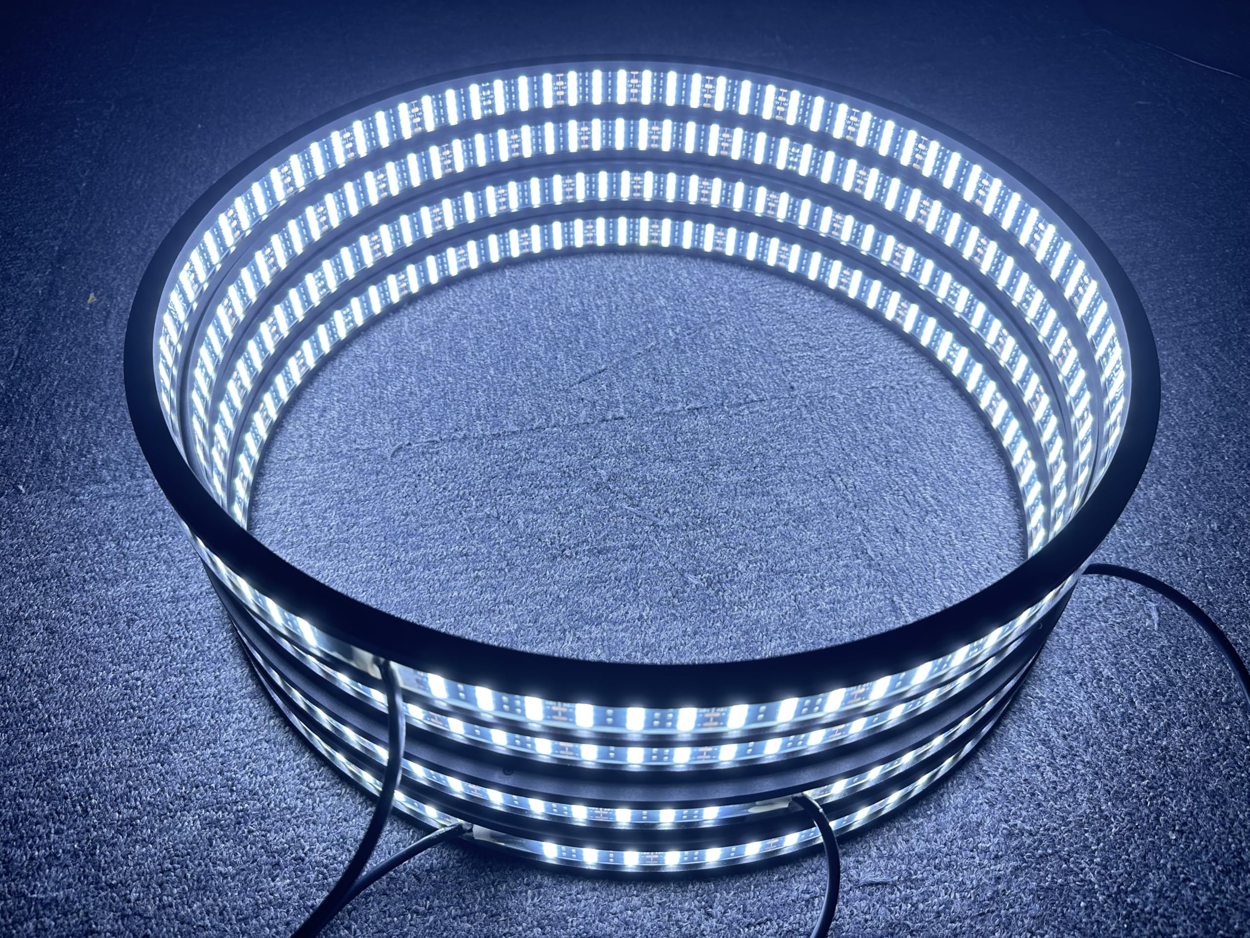 8Rolls PC Rings - 17.5'' Bright White Double Side Quad Row Rim Lights Pure White LED Wheel Ring Light Rocker Switch/Remote Ctrl for Car Truck