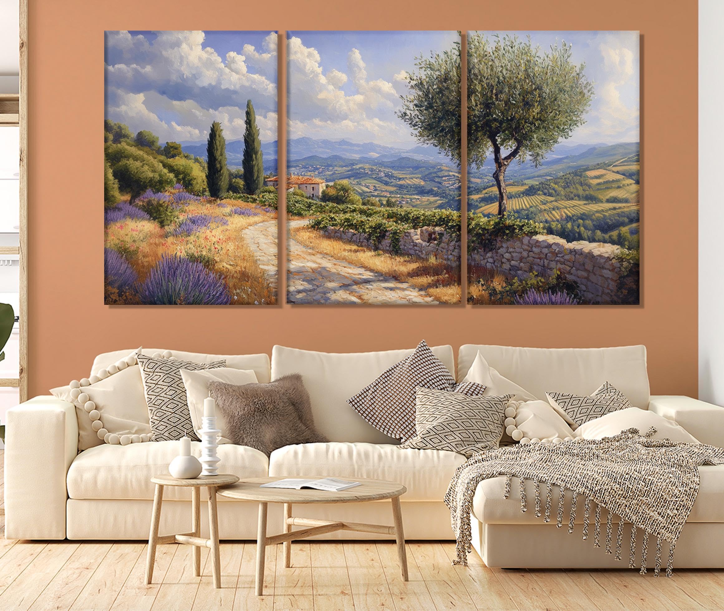 Impression sur toile nature pour salon grand tableau mural oliviers du sud - 7